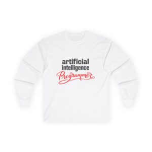 Artificial Intelligence Programmer Long Sleeve Tee | Bold Script Developer Shirt