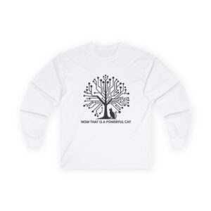 Neural Tree Cat Long Sleeve Tee | AI Nature Shirt for Developers & Cat Lovers
