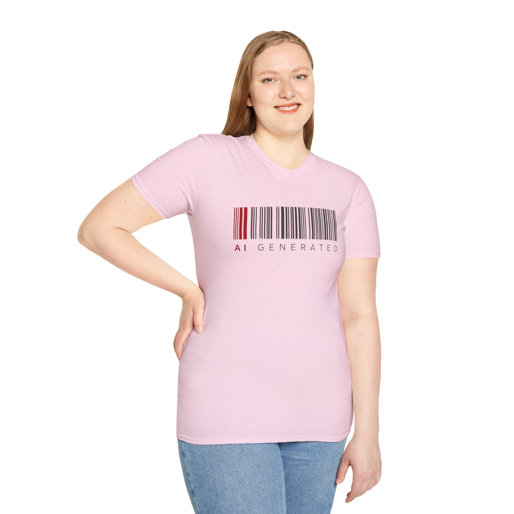 AI Generated Barcode Dark Minimalist Generative Art Graphic T-Shirt - Image 137