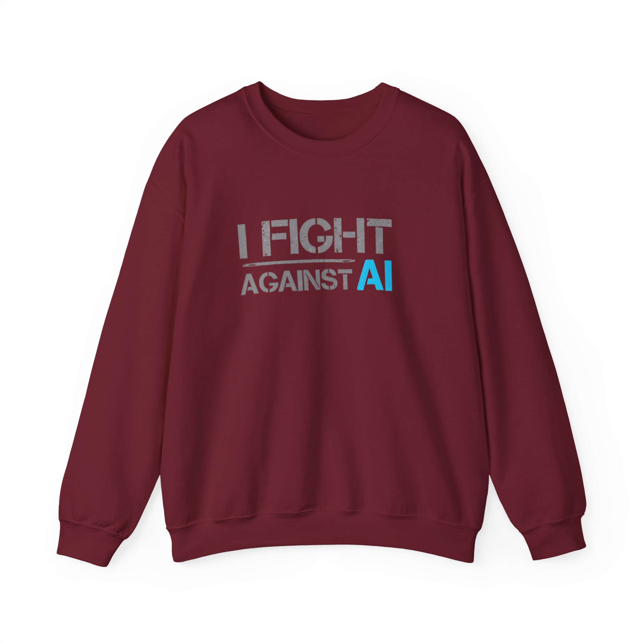 I Fight Against AI – Human Creativity Resistance Crewneck Sweatshirt - Image 82