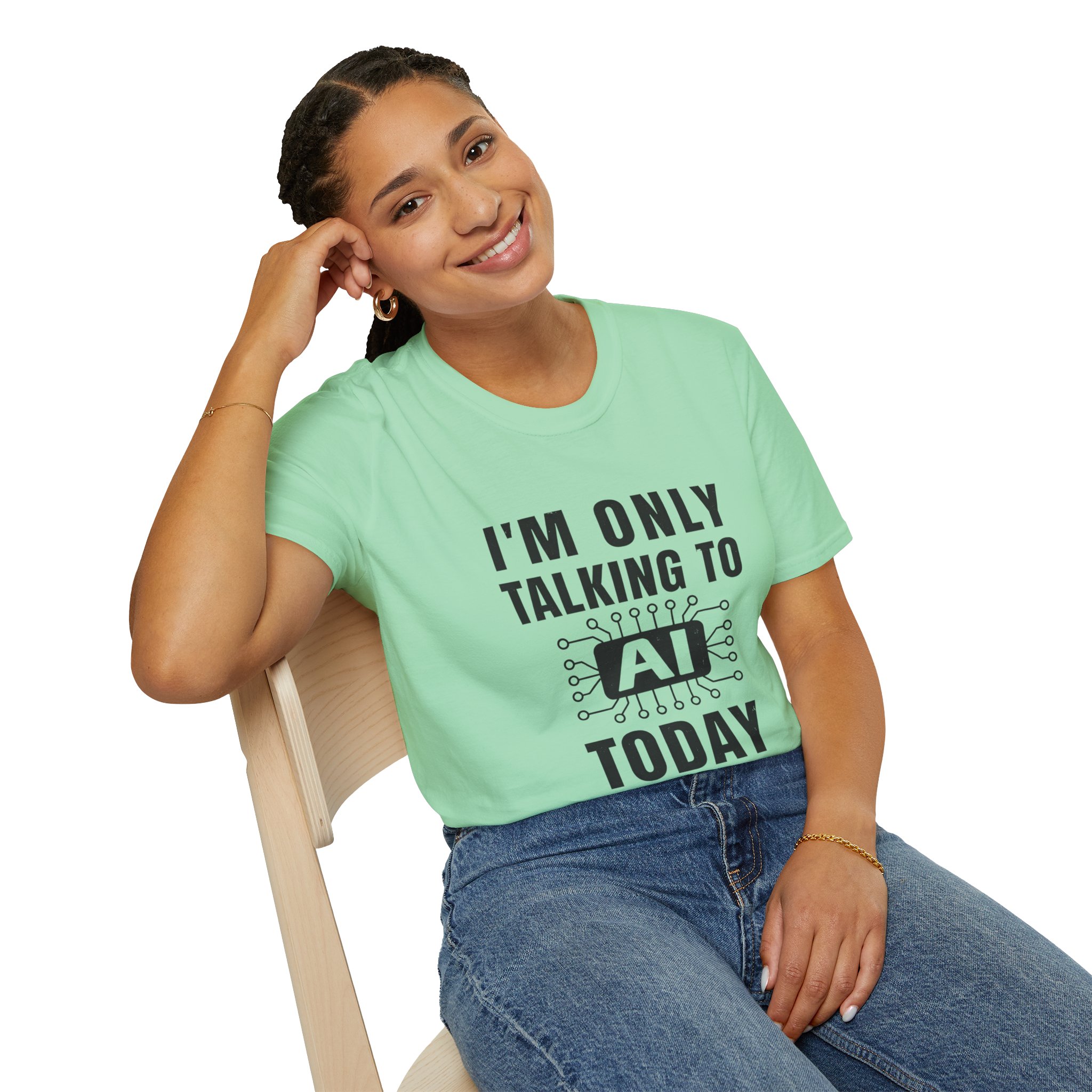 I'm Only Talking to AI Today Tee | Funny Introvert Tech Shirt - Image 87