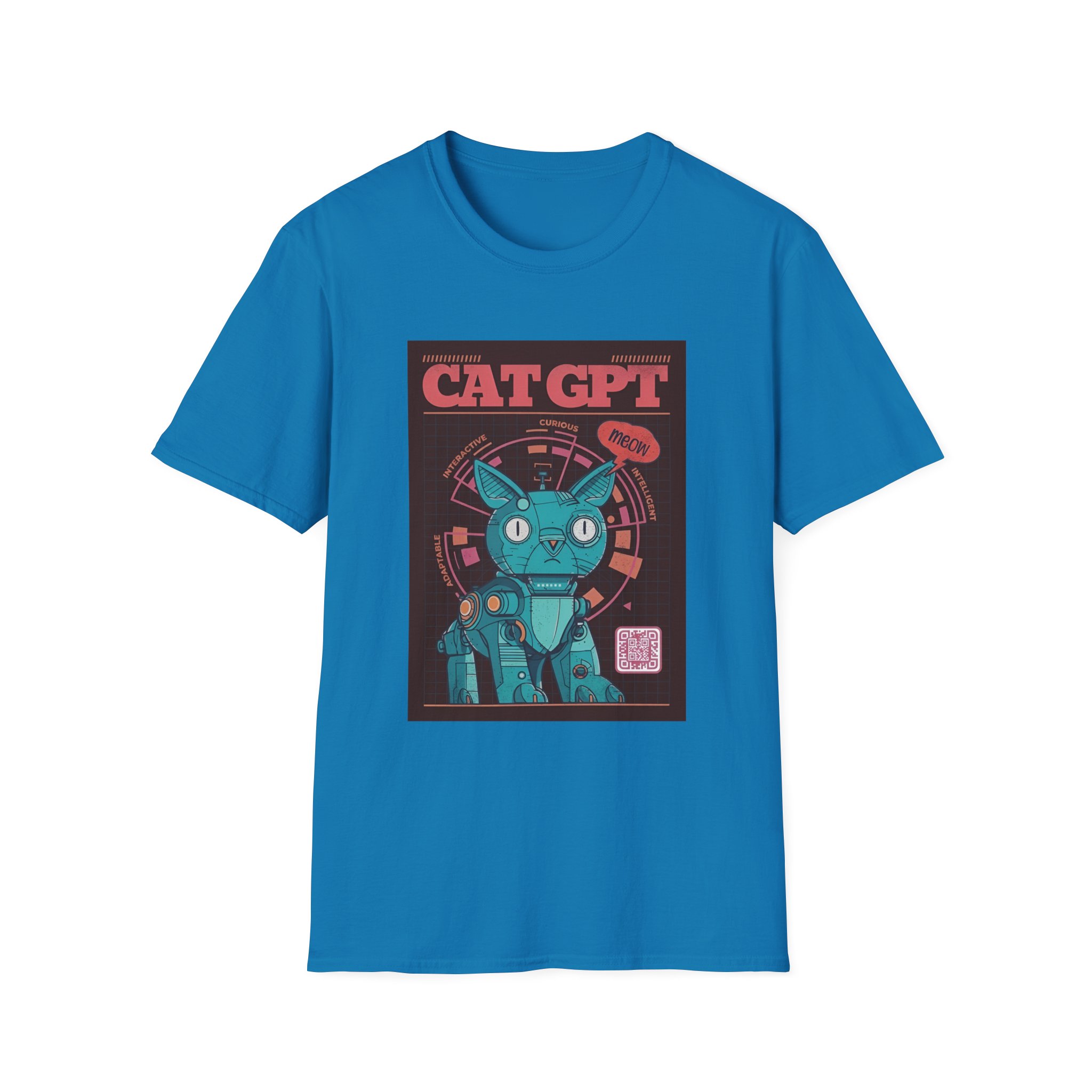 Robot Cat AI Tee | Funny Cyberpunk Cat Shirt for Tech Lovers - Image 91