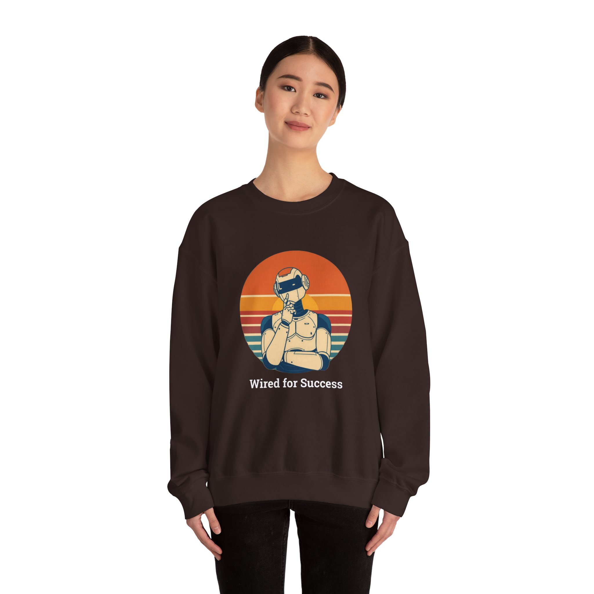 Wired for Success Retro Robot Thinker AI Tech Sweatshirt Gift - Image 21