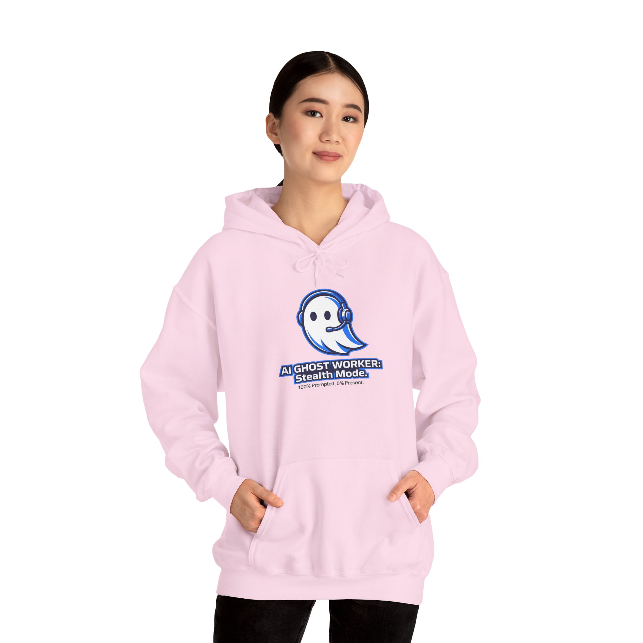 AI Ghost Worker Stealth Mode – 100% Prompted 0% Present Funny Hoodie - Image 102