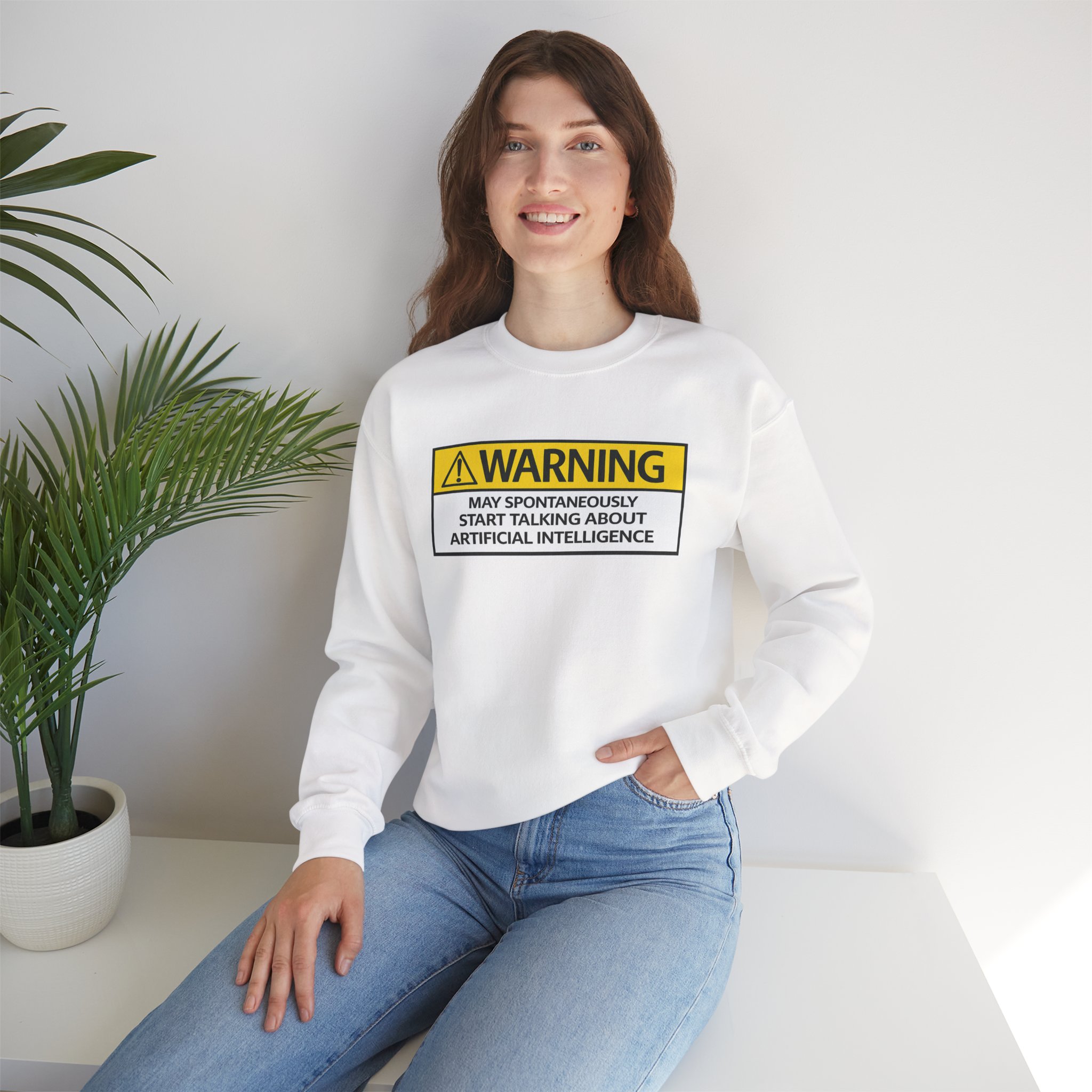 Warning May Talk About AI Sweatshirt | Funny Artificial Intelligence Hoodie - Image 8
