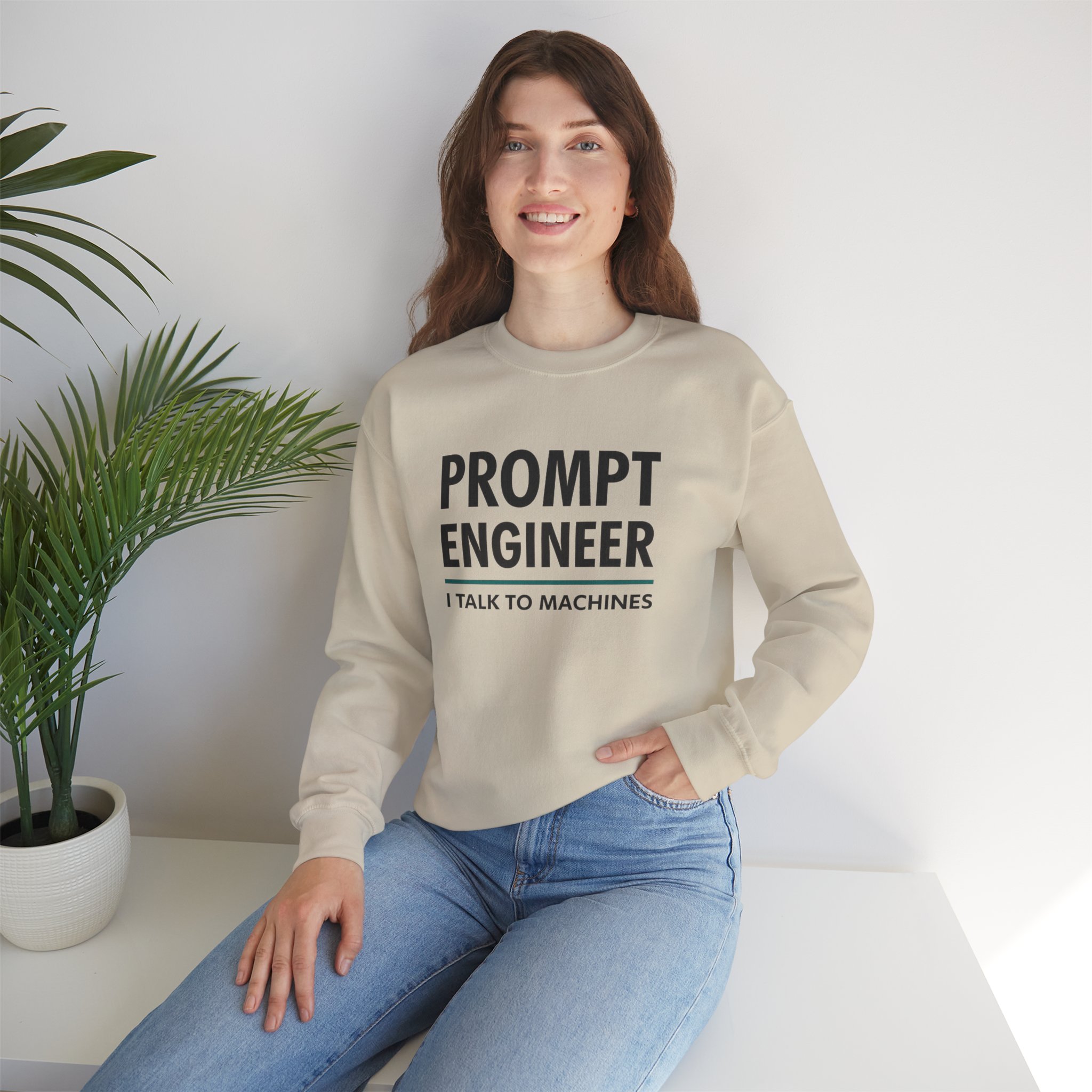 Prompt Engineer I Talk To Machines – Funny AI Job Title Crewneck - Image 35