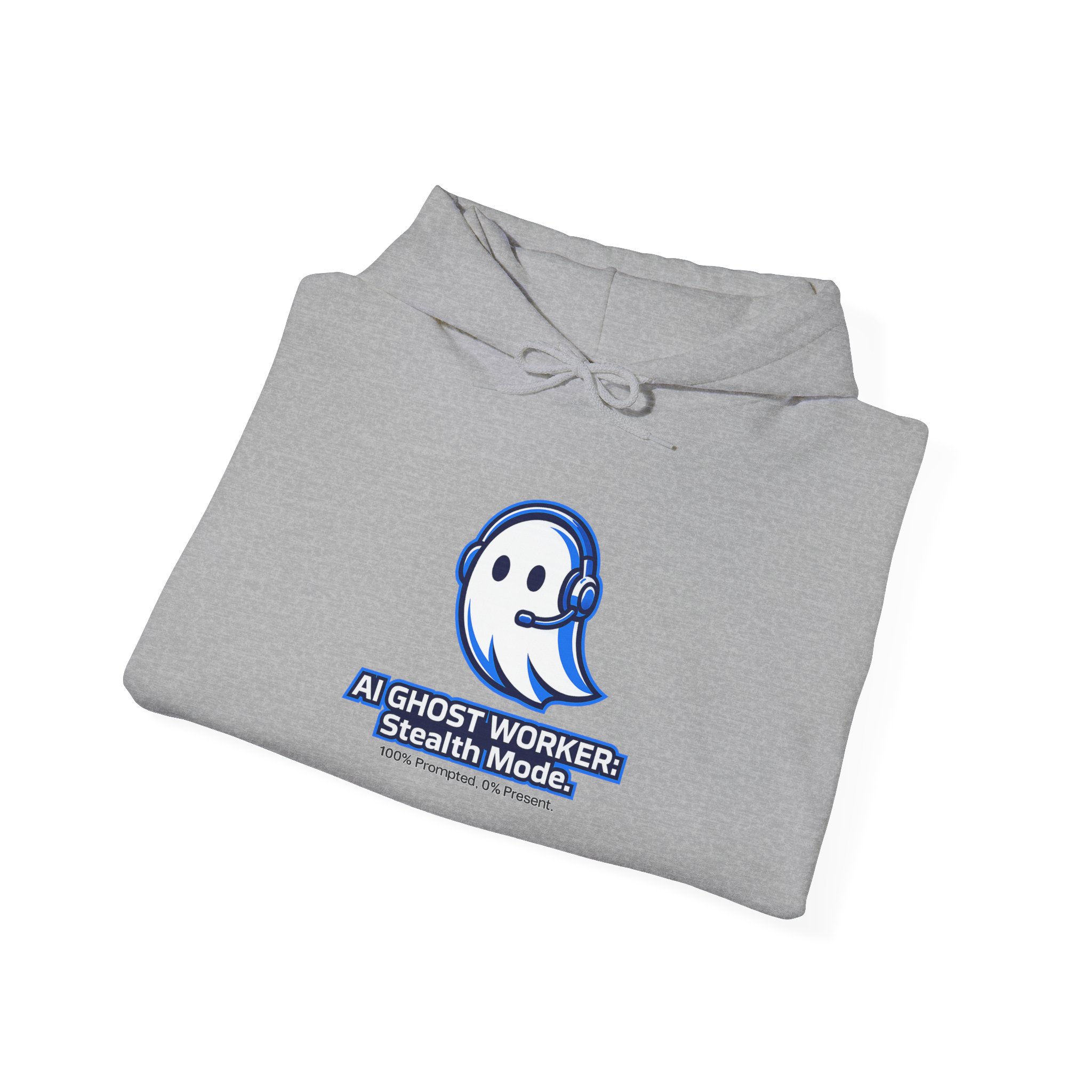 AI Ghost Worker Stealth Mode – 100% Prompted 0% Present Funny Hoodie - Image 52