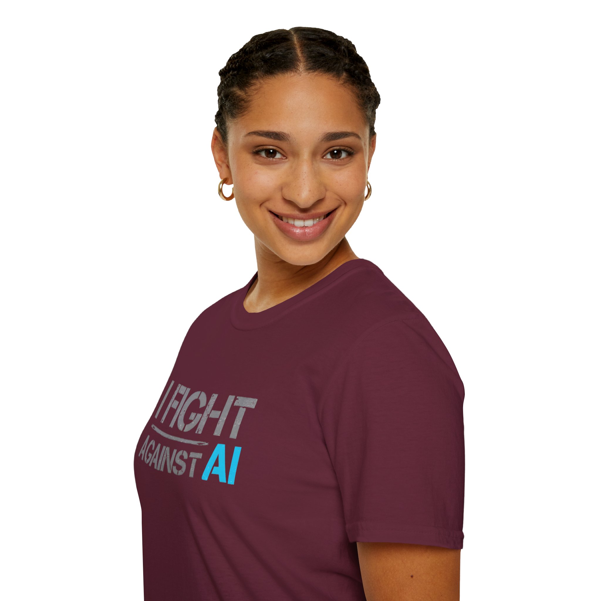 I Fight Against AI – Anti-AI Resistance Graphic T-Shirt for Creatives - Image 47