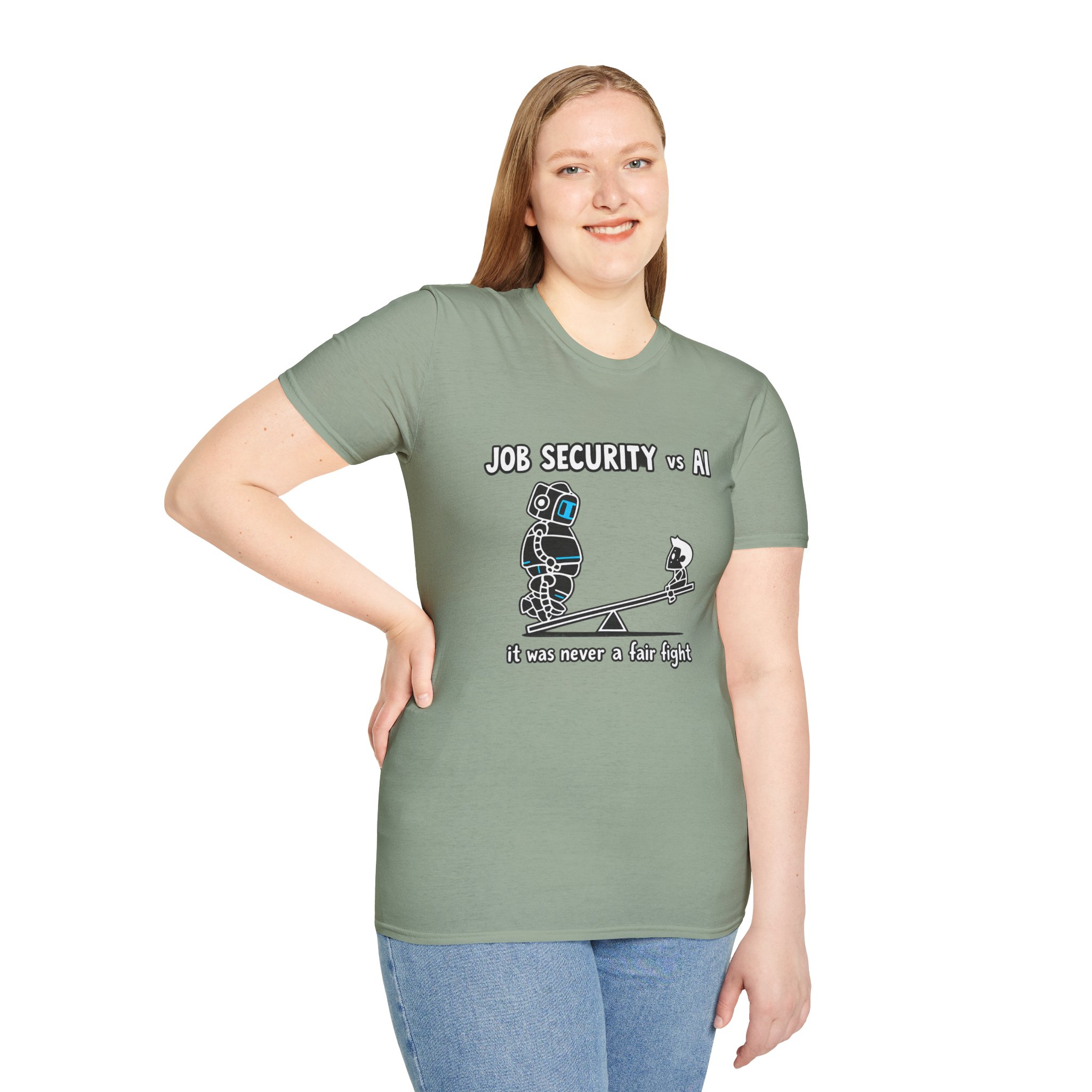 POV You're An AI And It's Monday – Funny Tired Robot Graphic T-Shirt - Image 6