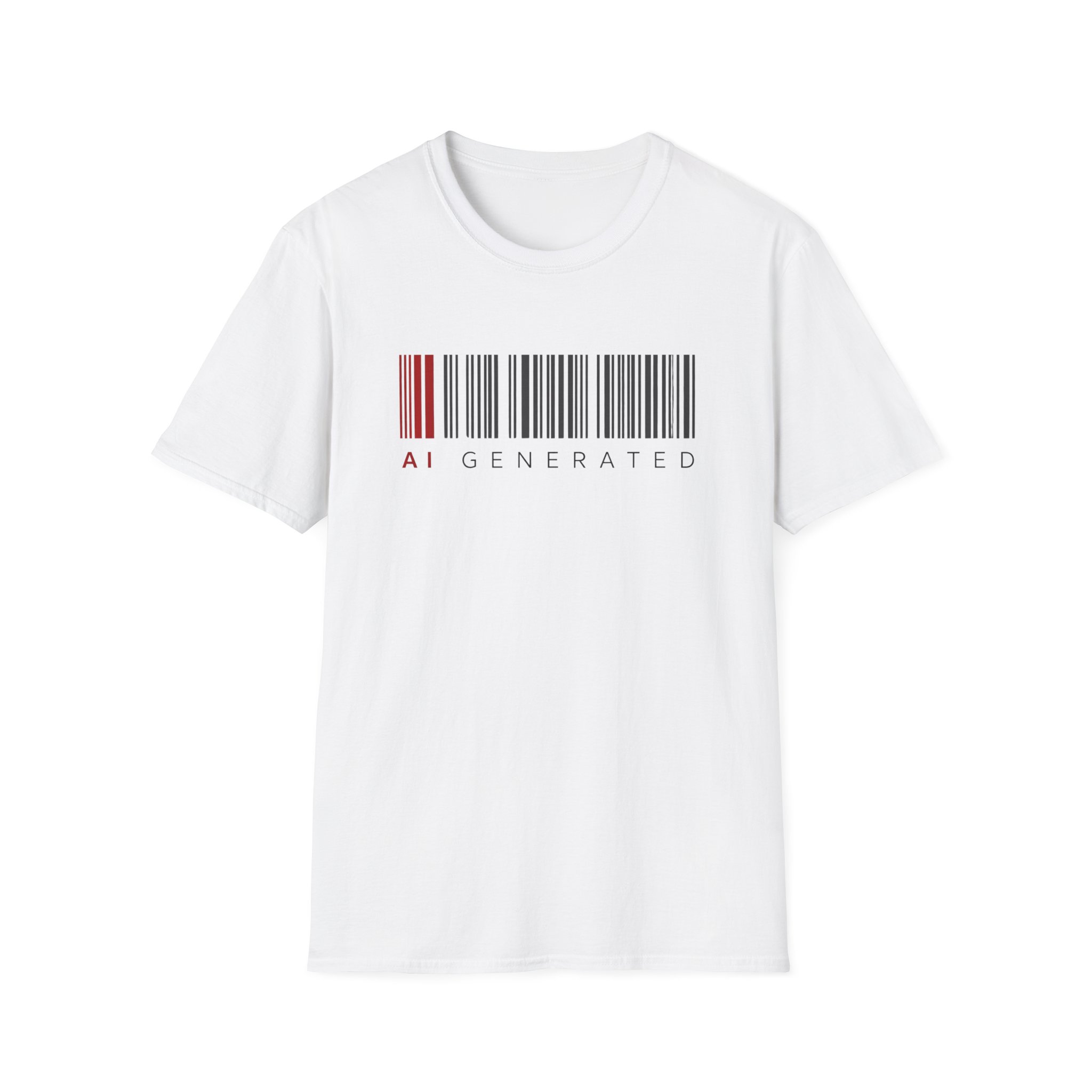 AI Generated Barcode Dark Minimalist Generative Art Graphic T-Shirt - Image 7