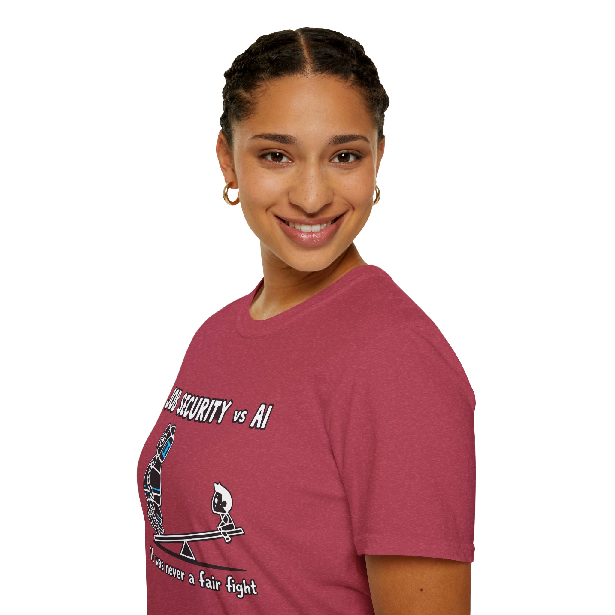 POV You're An AI And It's Monday – Funny Tired Robot Graphic T-Shirt - Image 139