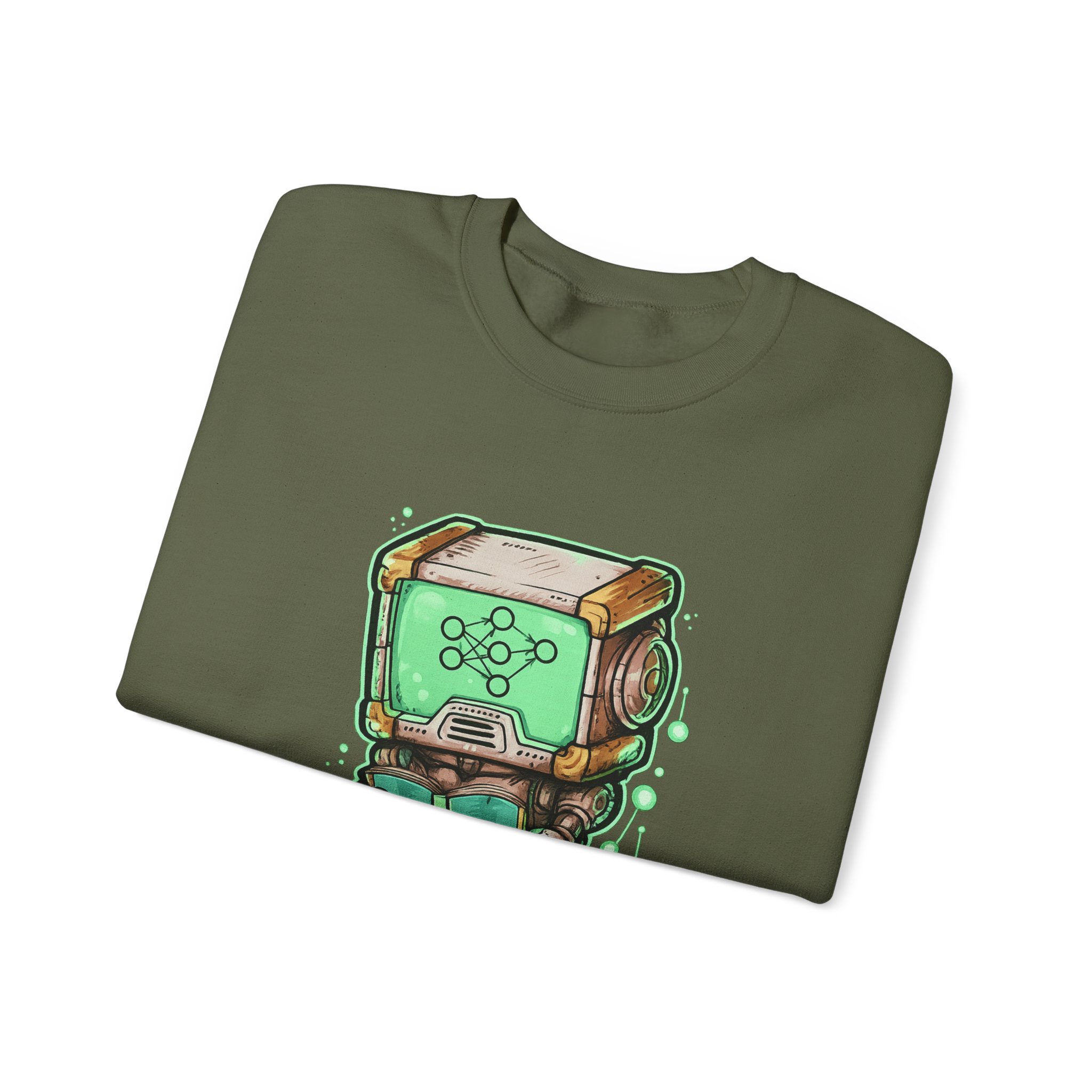 AI Robot Reading Sweatshirt | Neural Network Hoodie for ML Engineers - Image 45