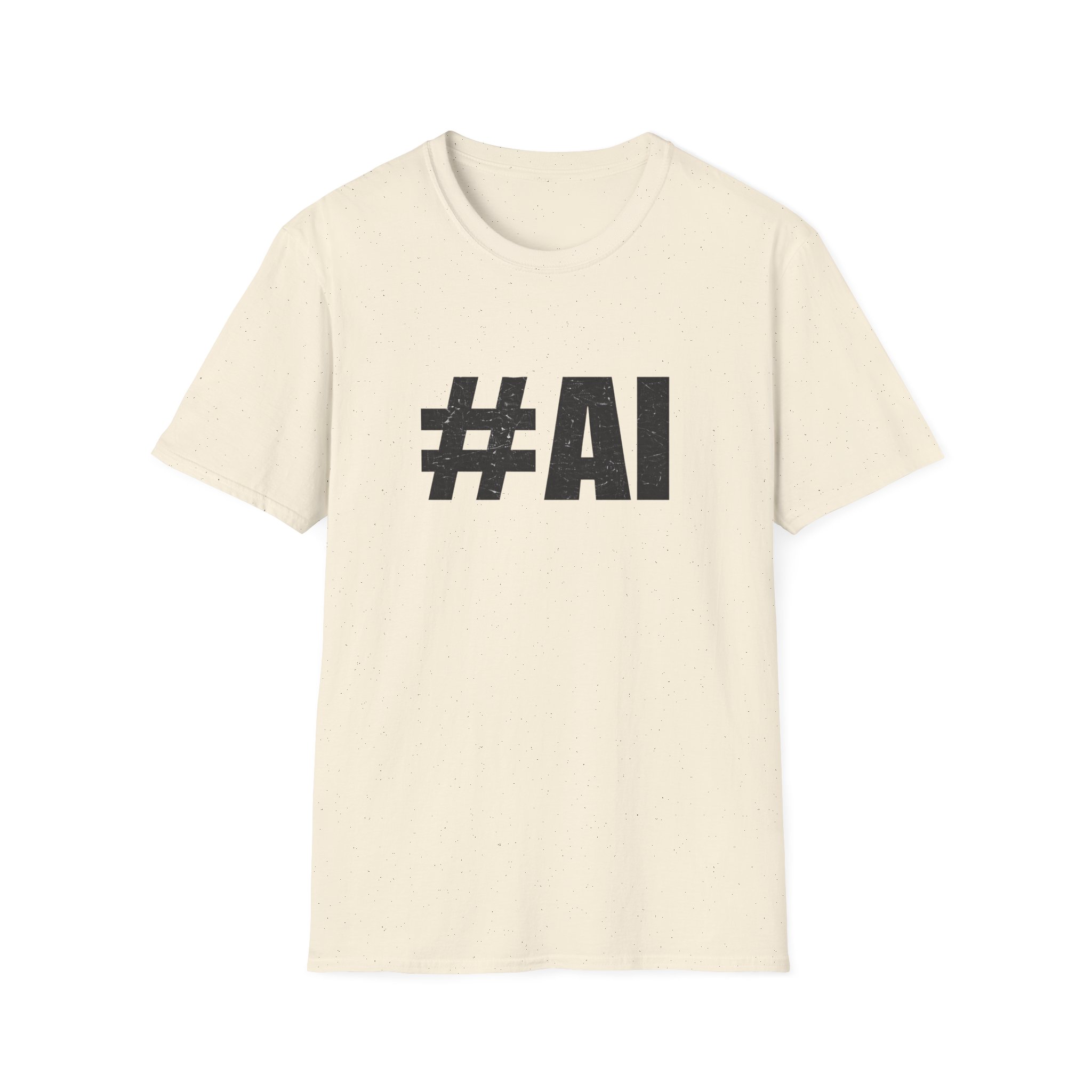 #AI Distressed Dark Minimalist Artificial Intelligence Graphic T-Shirt - Image 45