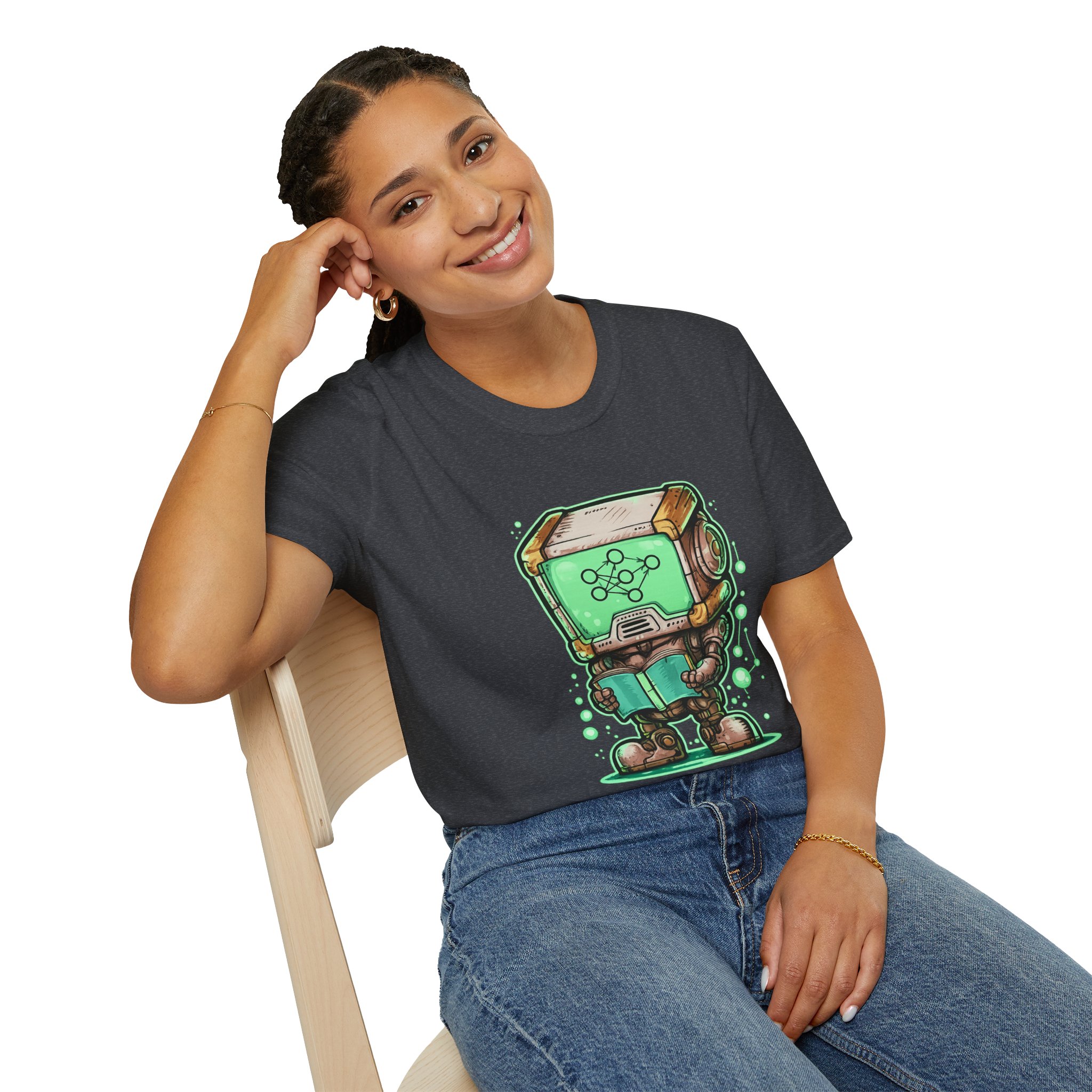 AI Robot Reading Tee | Neural Network Shirt for ML Engineers - Image 105