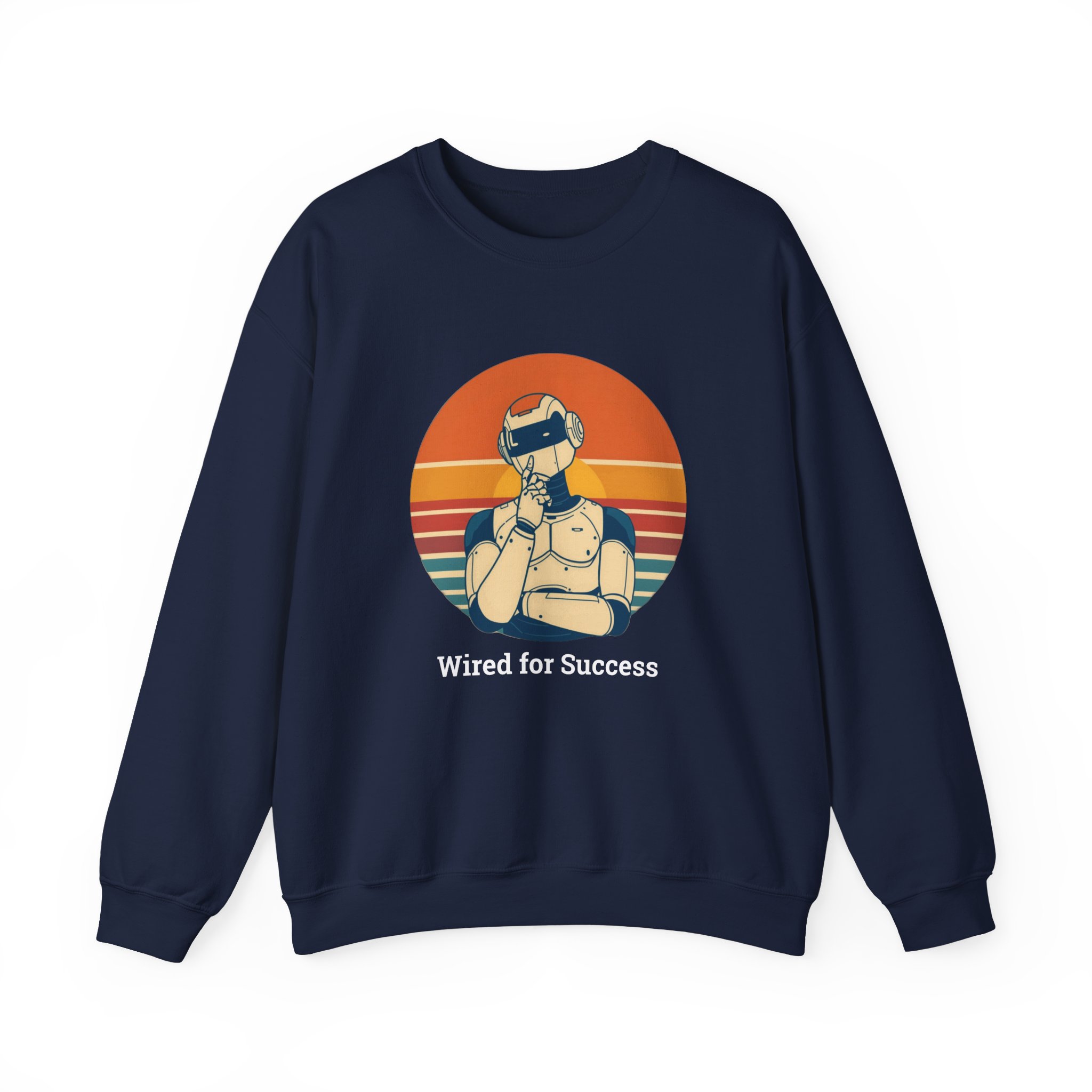 Wired for Success Retro Robot Thinker AI Tech Sweatshirt Gift - Image 55