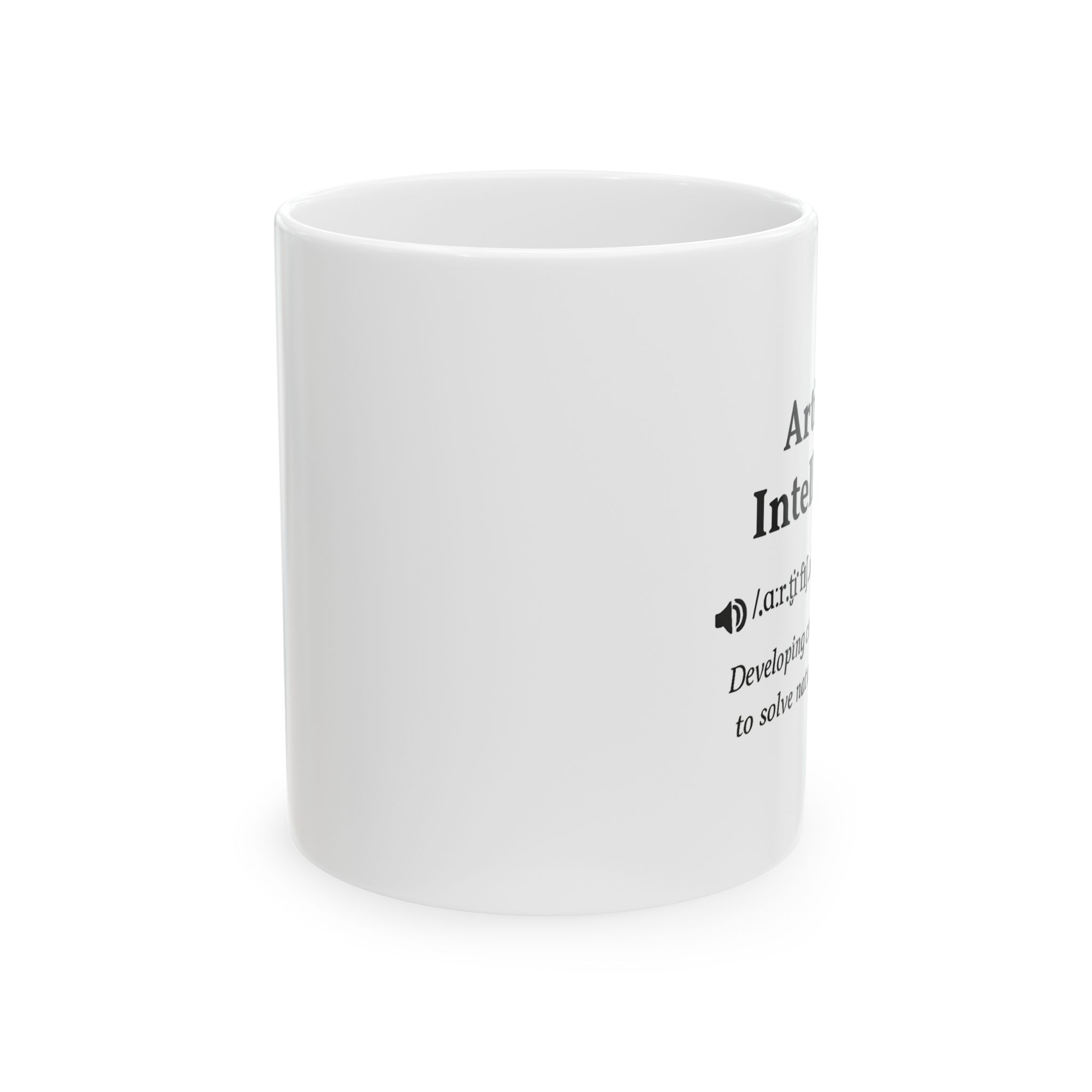 Artificial Intelligence — Solving Natural Stupidity Funny Tech Coffee Mug (11oz, 15oz) - Image 3