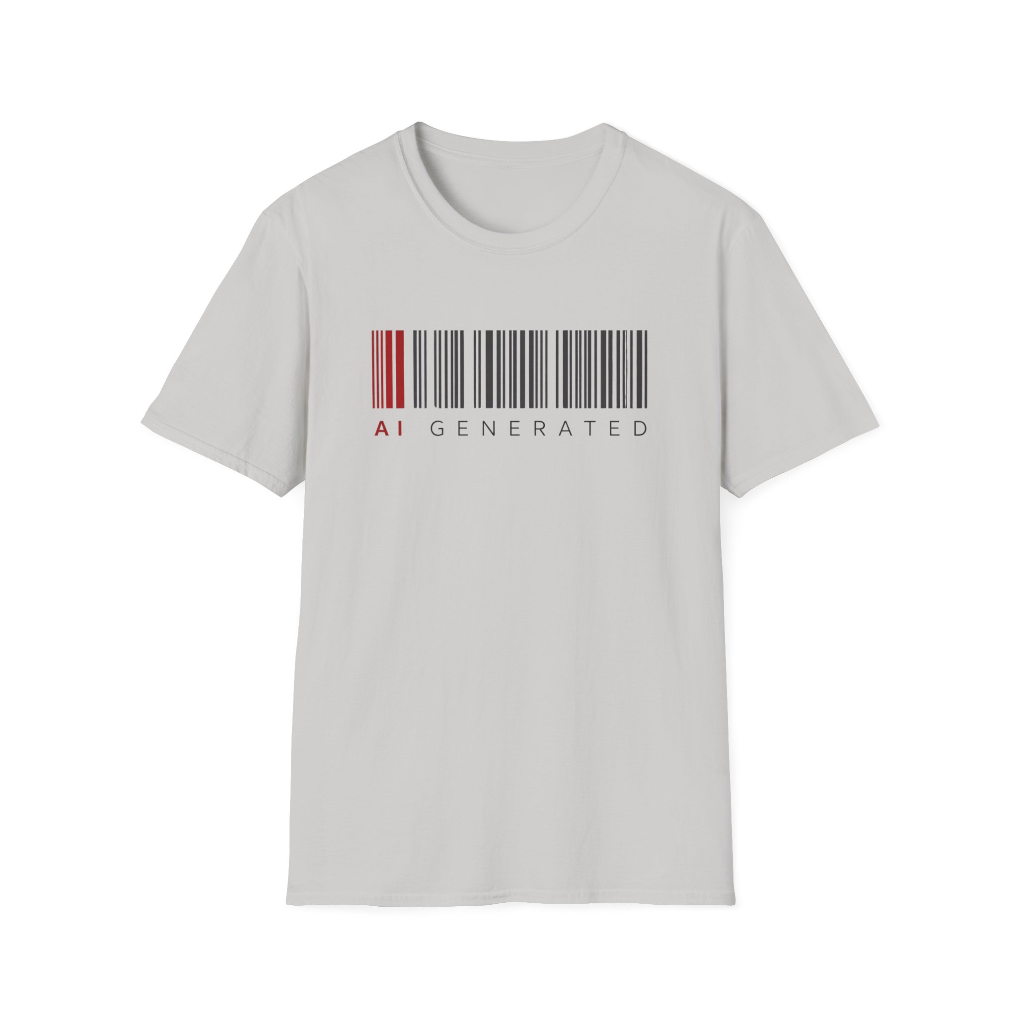 AI Generated Barcode Dark Minimalist Generative Art Graphic T-Shirt - Image 56