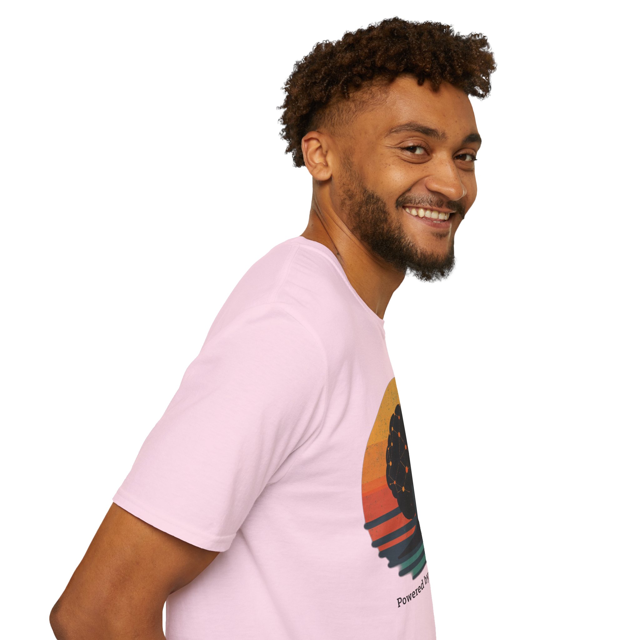 Powered by Neural Nets Retro Sunset Neural Network Tree AI T-Shirt - Image 124