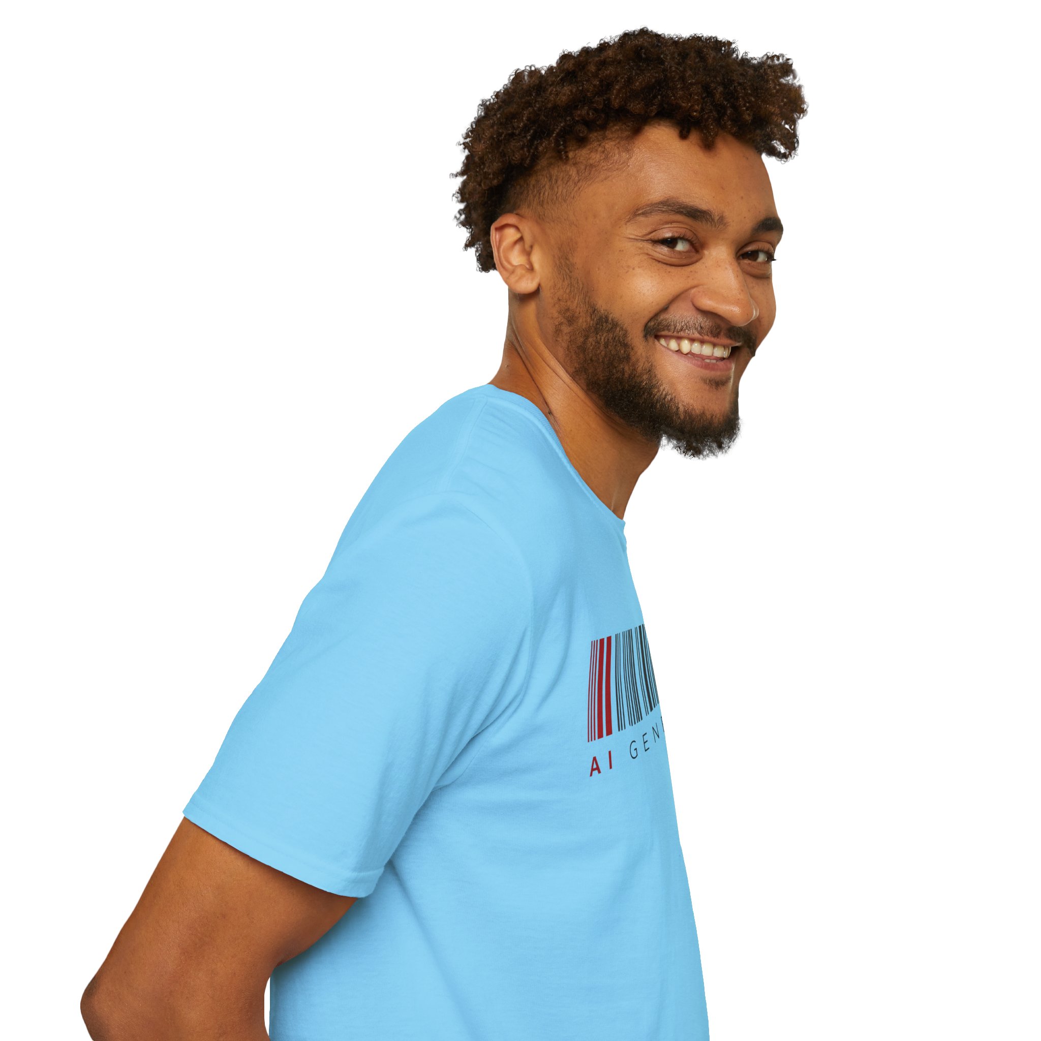 AI Generated Barcode Dark Minimalist Generative Art Graphic T-Shirt - Image 119