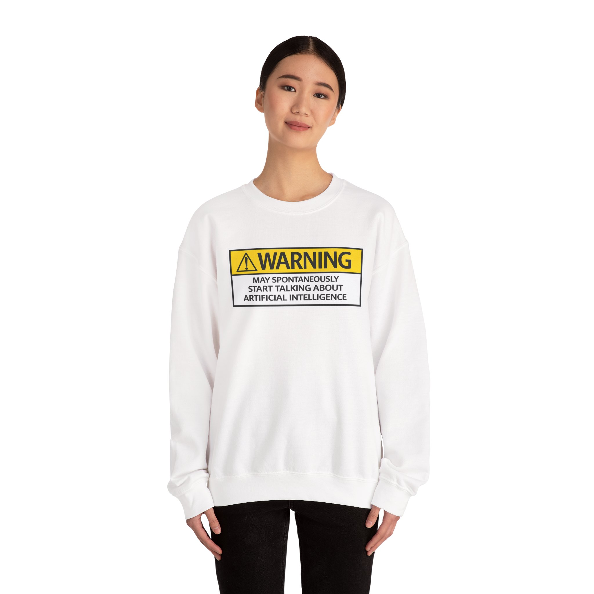 Warning May Talk About AI Sweatshirt | Funny Artificial Intelligence Hoodie - Image 10