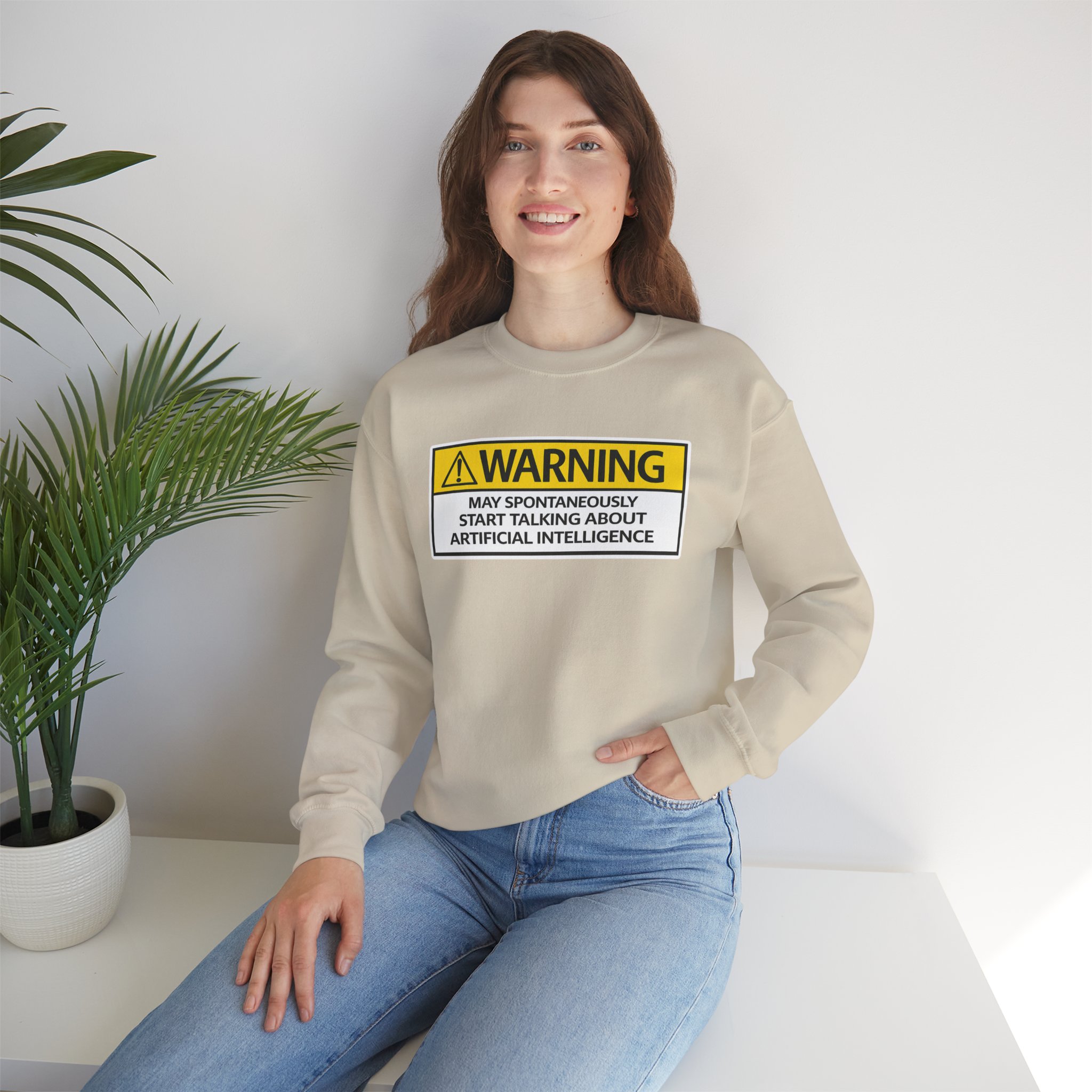 Warning May Talk About AI Sweatshirt | Funny Artificial Intelligence Hoodie - Image 41