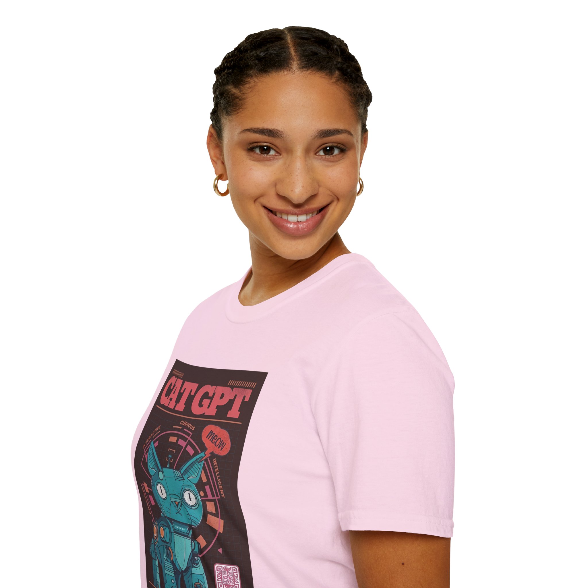 Robot Cat AI Tee | Funny Cyberpunk Cat Shirt for Tech Lovers - Image 131