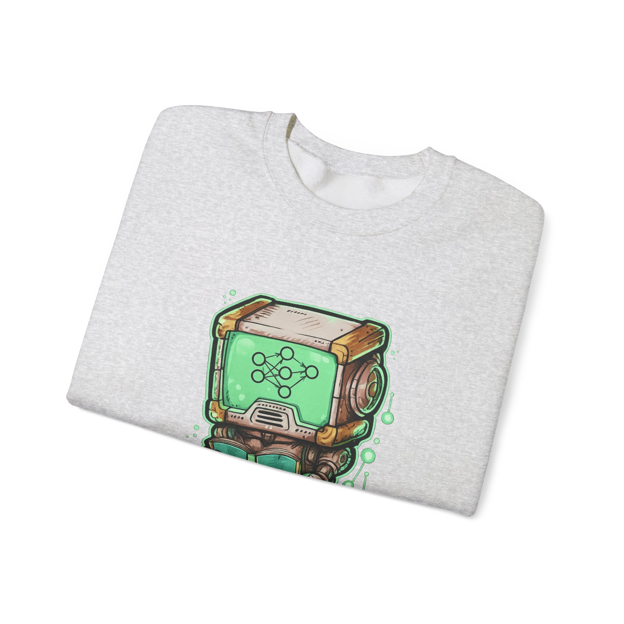 AI Robot Reading Sweatshirt | Neural Network Hoodie for ML Engineers - Image 4