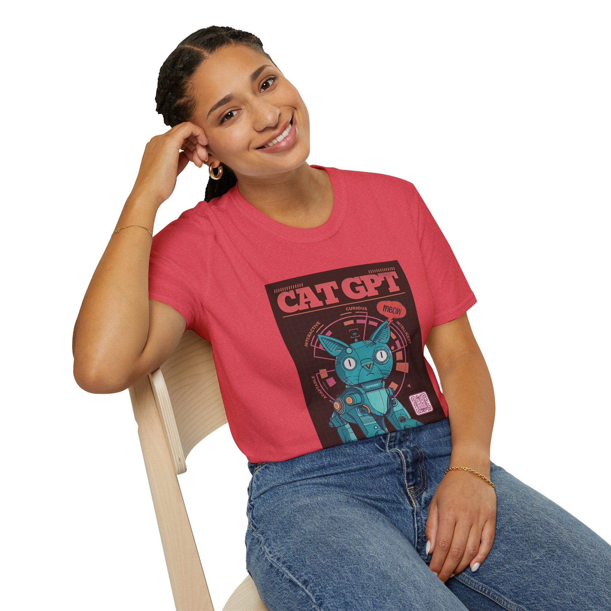 Robot Cat AI Tee | Funny Cyberpunk Cat Shirt for Tech Lovers - Image 78