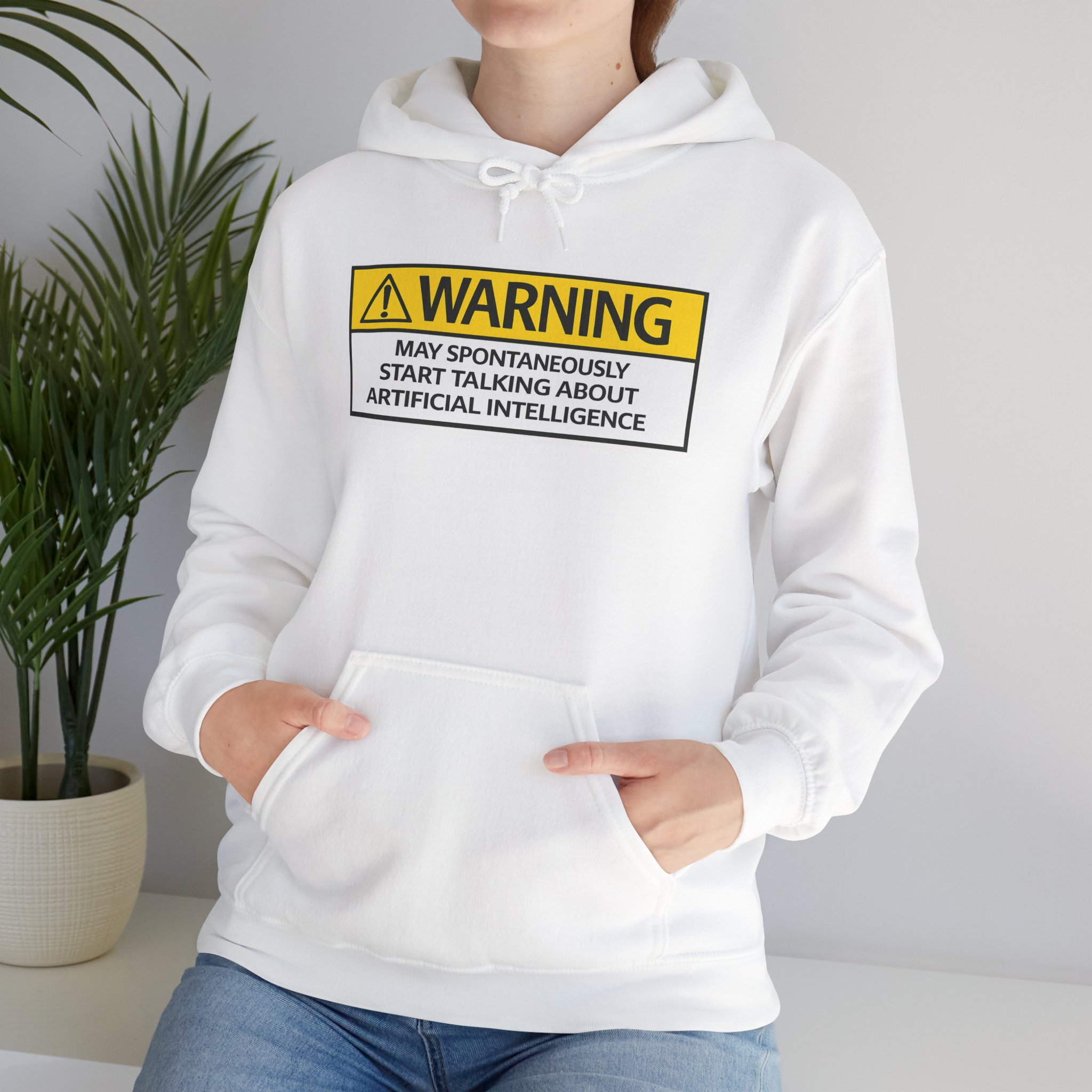 Warning May Talk About AI Hoodie | Funny Artificial Intelligence Sweatshirt - Image 13