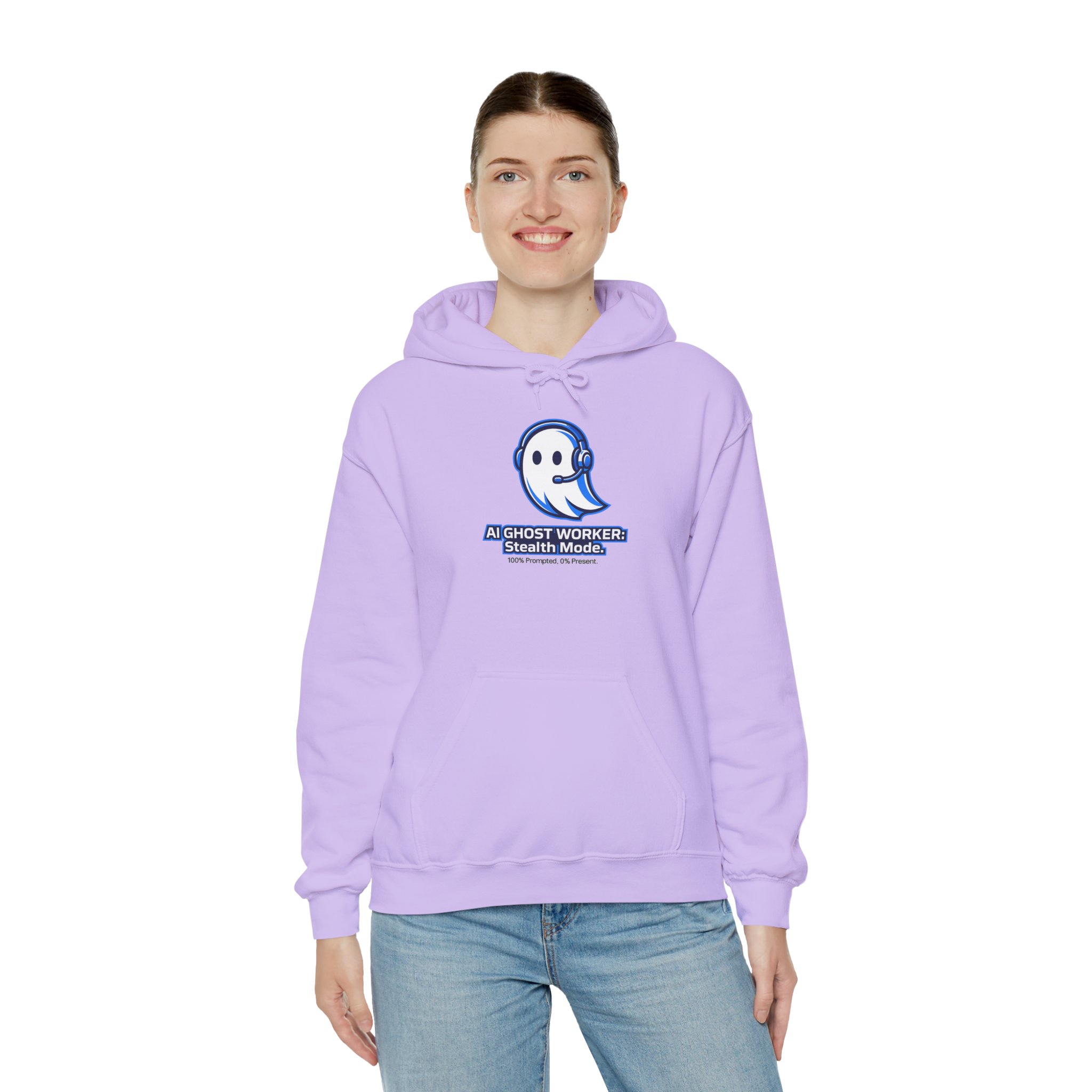 AI Ghost Worker Stealth Mode – 100% Prompted 0% Present Funny Hoodie - Image 92