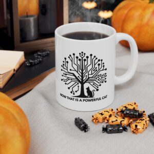 Circuit Tree Cat Mug | AI Tech Minimalist Coffee Cup Gift