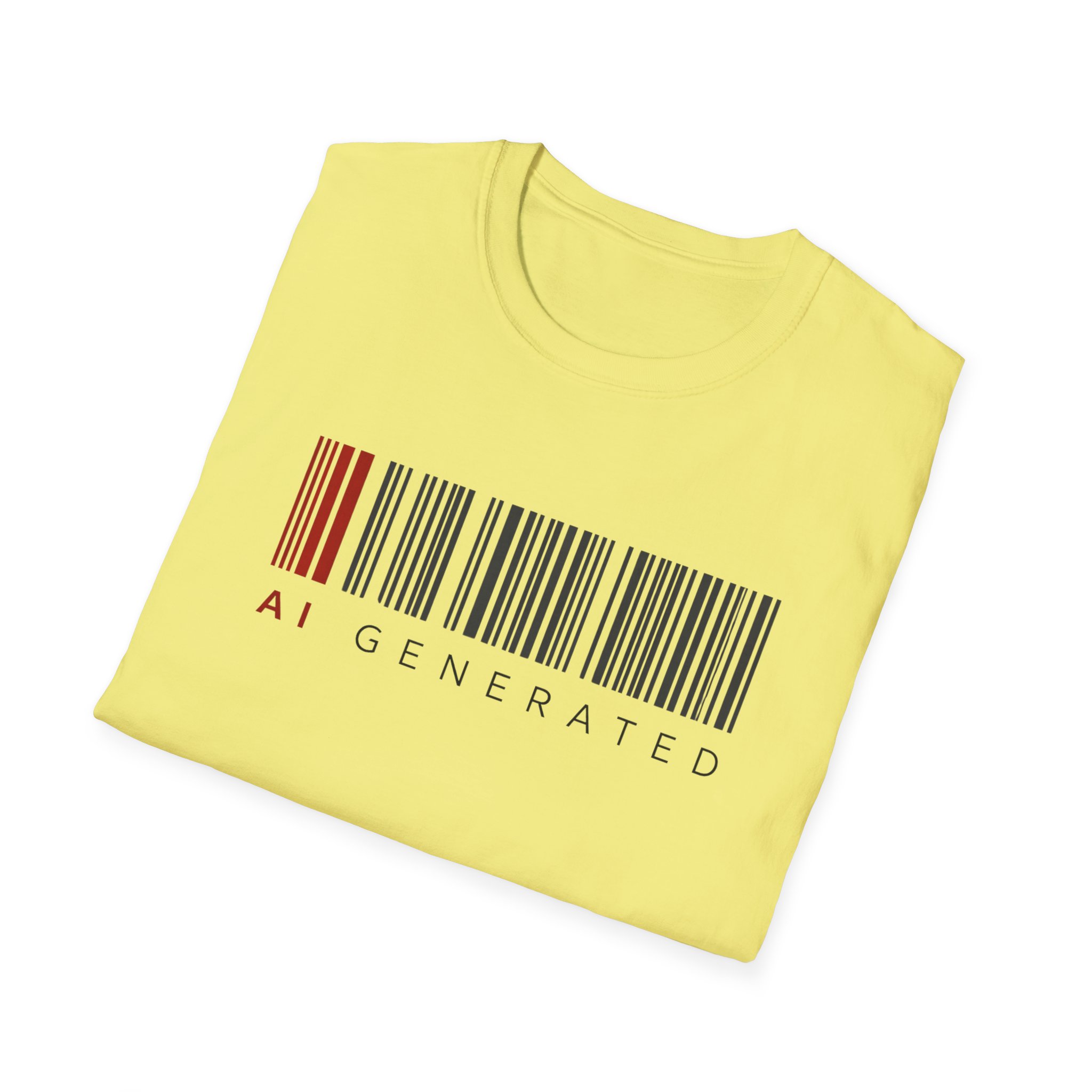 AI Generated Barcode Dark Minimalist Generative Art Graphic T-Shirt - Image 70