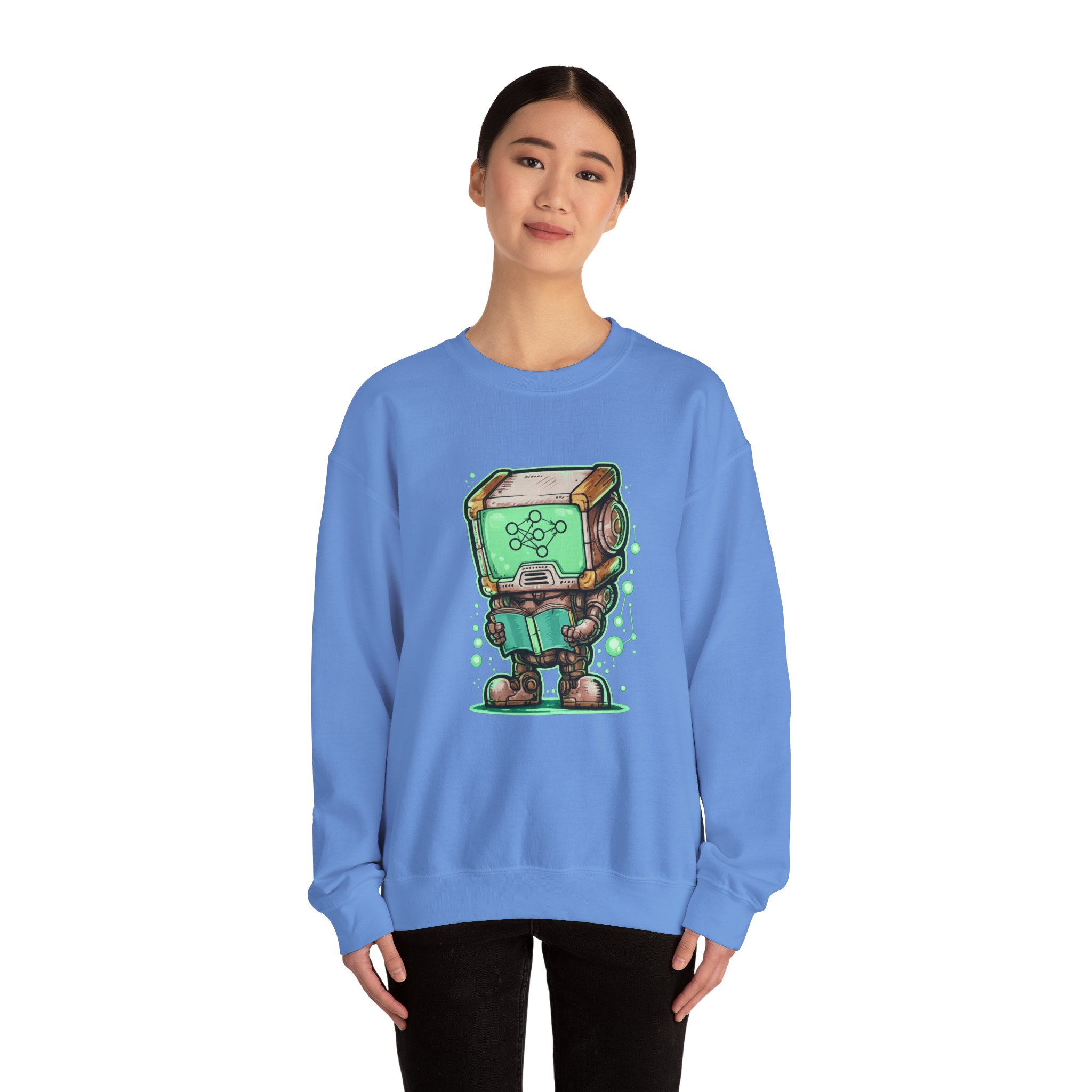 AI Robot Reading Sweatshirt | Neural Network Hoodie for ML Engineers - Image 81
