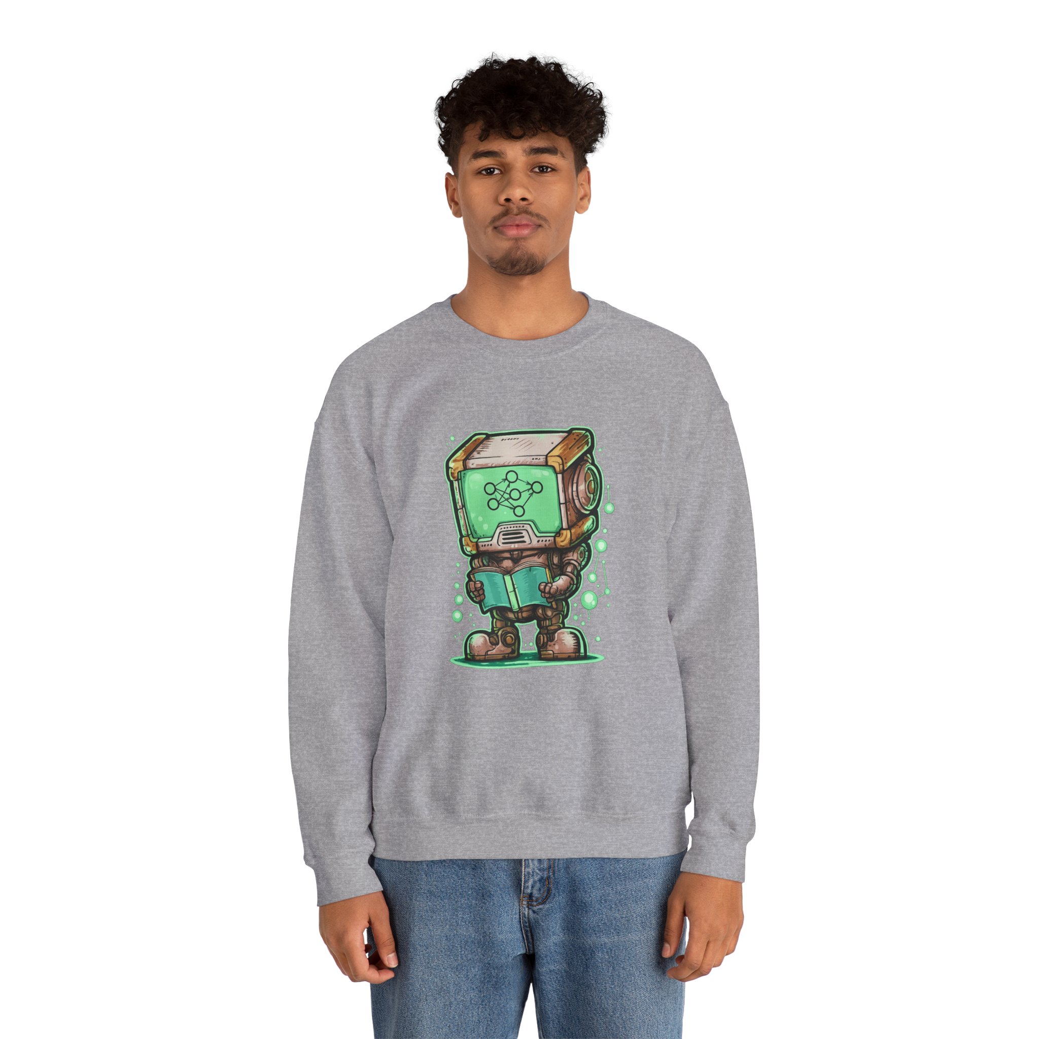 AI Robot Reading Sweatshirt | Neural Network Hoodie for ML Engineers - Image 40