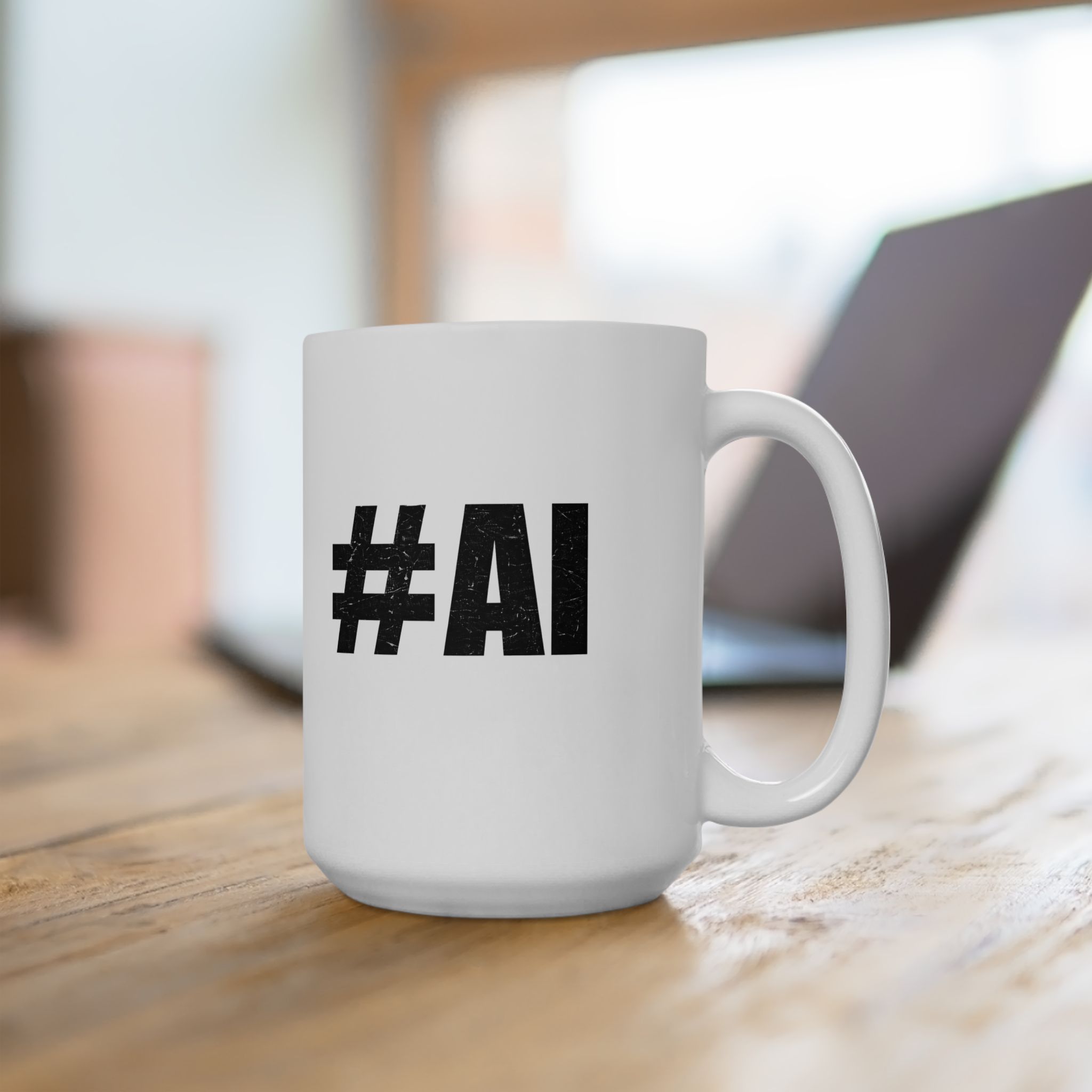 #AI Distressed Grunge Typography — Bold Tech Statement Coffee Mug (11oz, 15oz) - Image 10