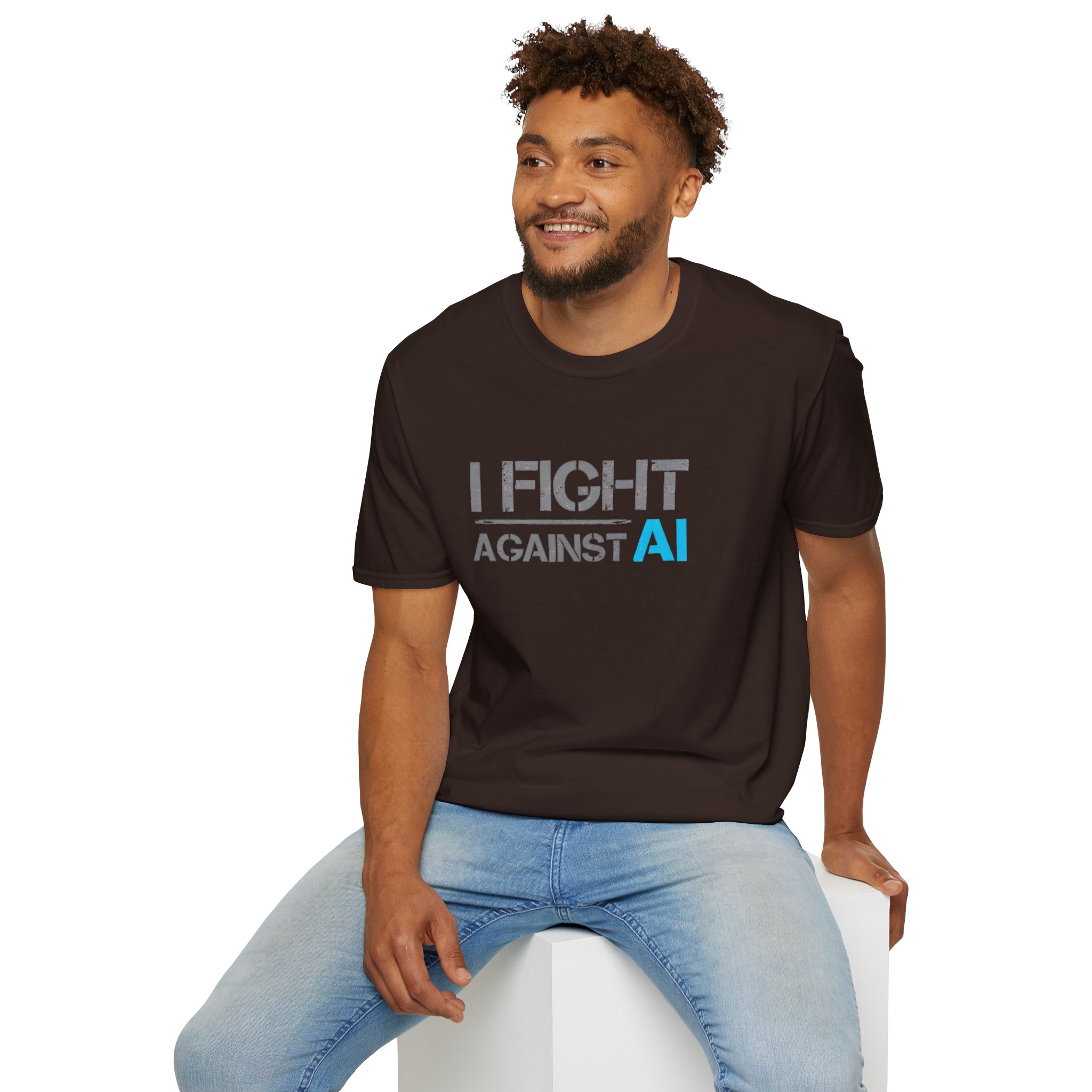 I Fight Against AI – Anti-AI Resistance Graphic T-Shirt for Creatives - Image 5