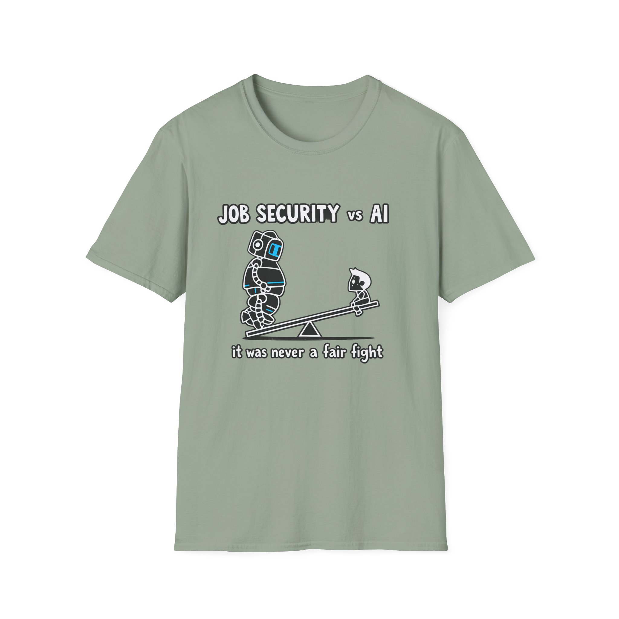 POV You're An AI And It's Monday – Funny Tired Robot Graphic T-Shirt - Image 2