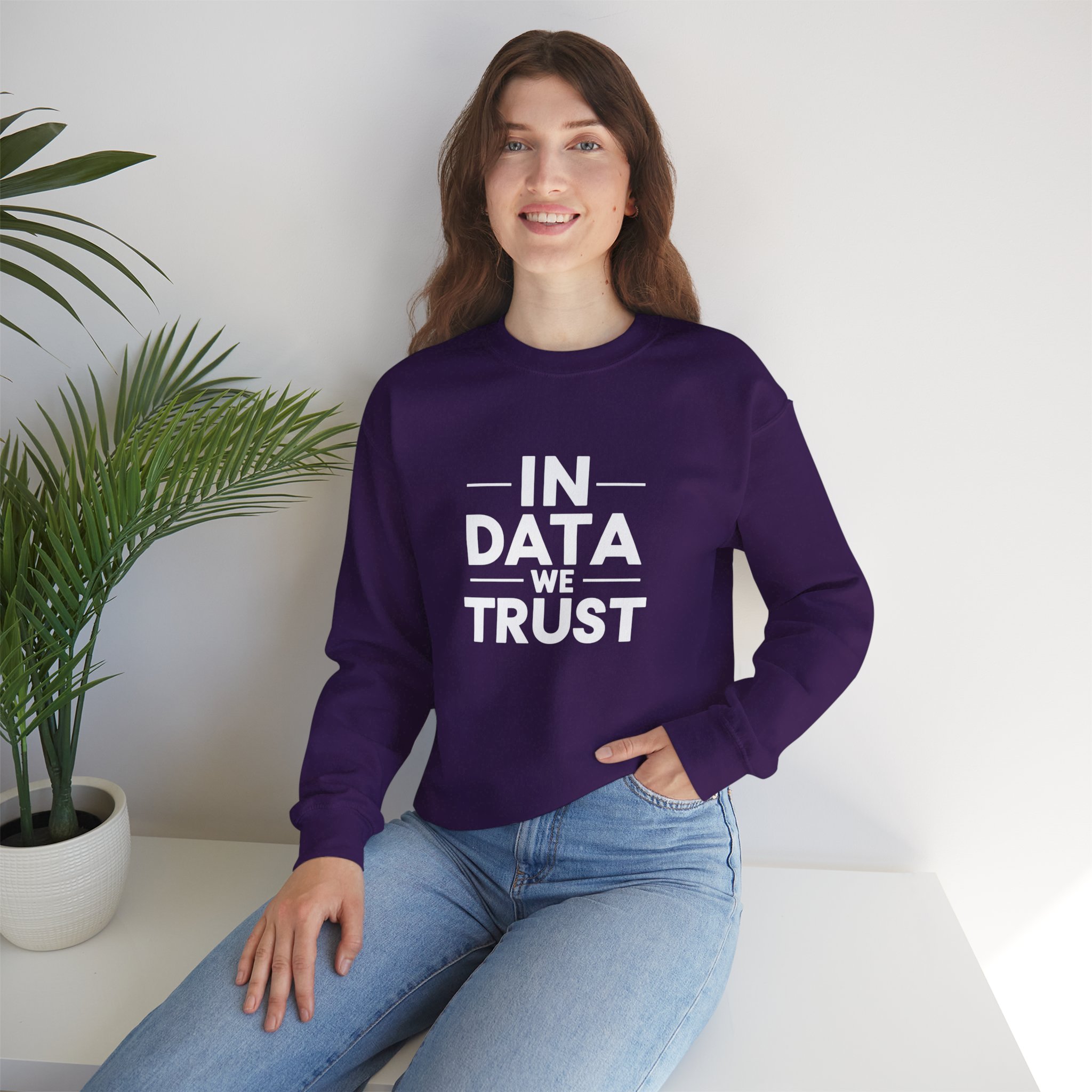 In Data We Trust – Funny Data Science Analyst Crewneck Sweatshirt - Image 44