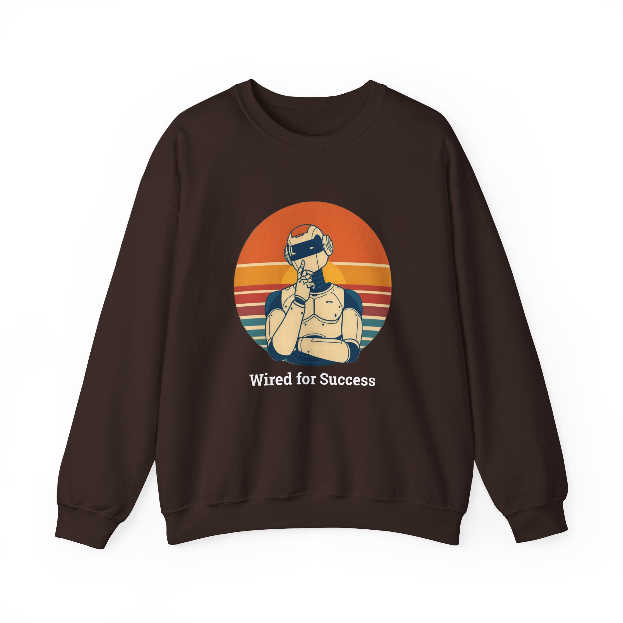 Wired for Success Retro Robot Thinker AI Tech Sweatshirt Gift - Image 19
