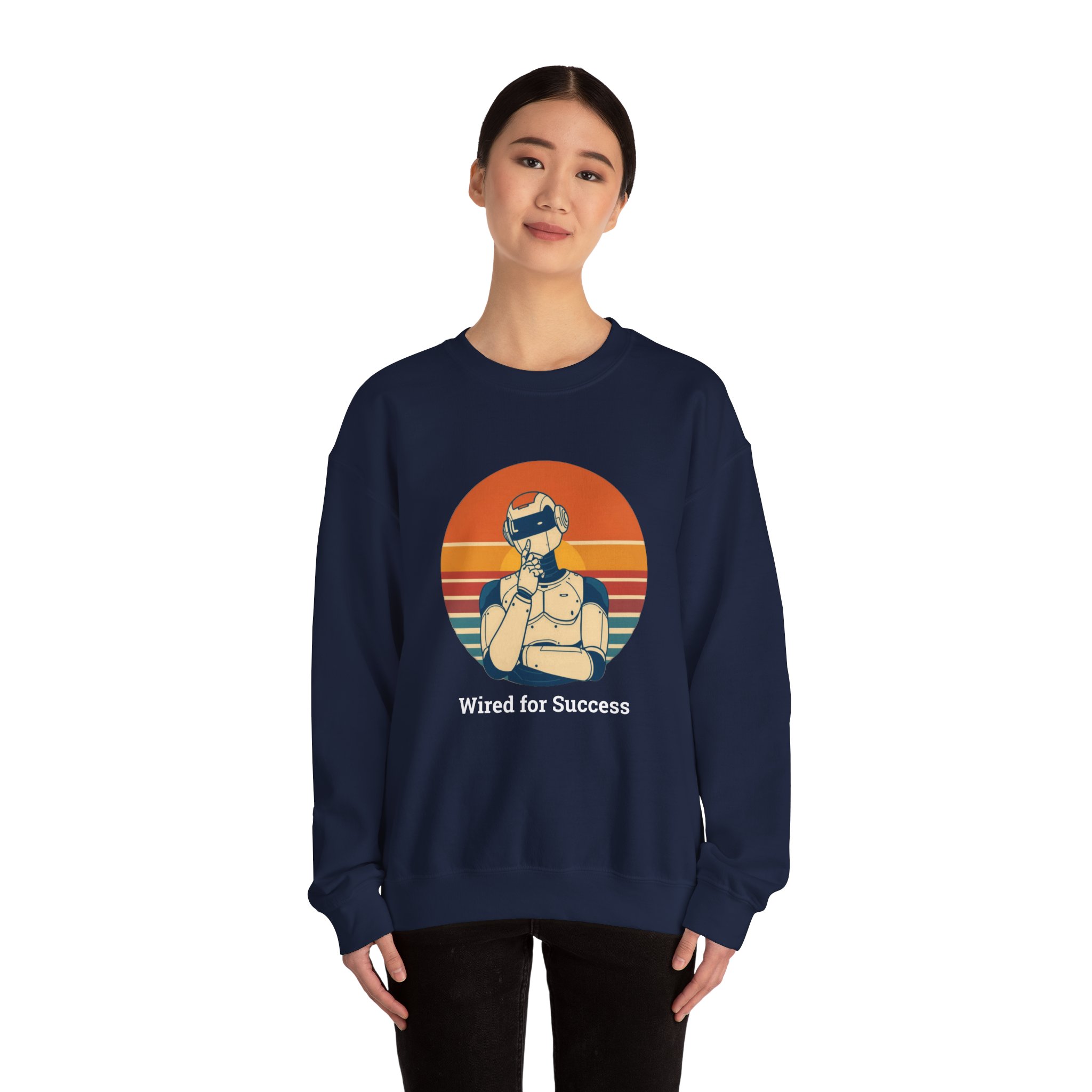 Wired for Success Retro Robot Thinker AI Tech Sweatshirt Gift - Image 57