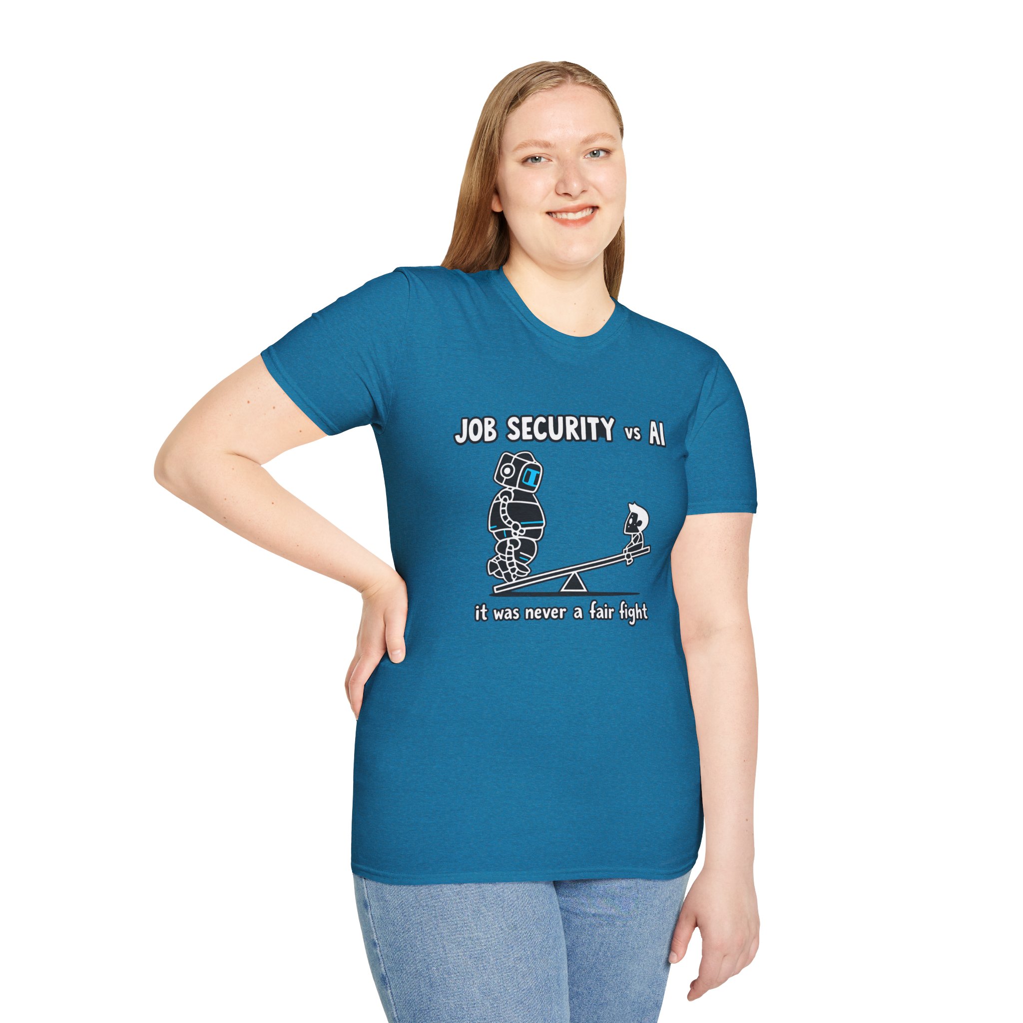 POV You're An AI And It's Monday – Funny Tired Robot Graphic T-Shirt - Image 115