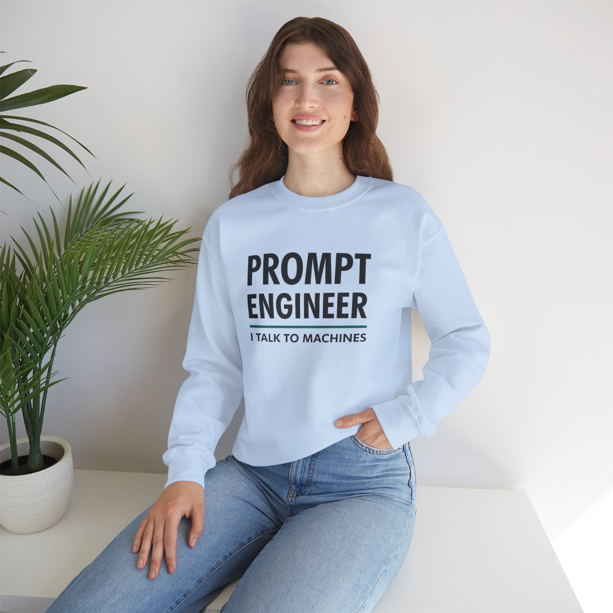 Prompt Engineer I Talk To Machines – Funny AI Job Title Crewneck - Image 62
