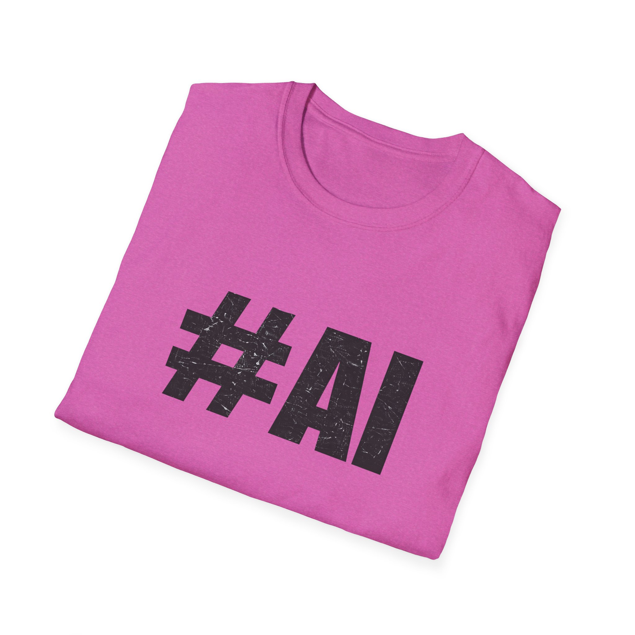 #AI Distressed Dark Minimalist Artificial Intelligence Graphic T-Shirt - Image 158