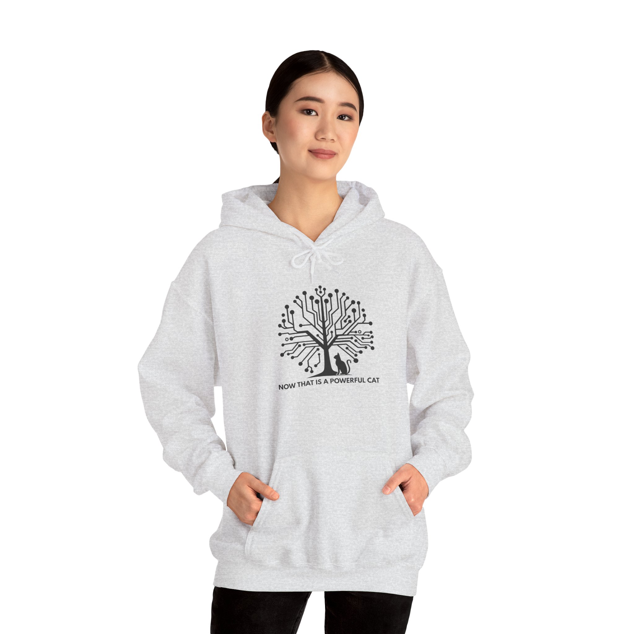 Neural Tree Cat Hoodie | AI Nature Pullover for Developers & Cat Lovers - Image 33