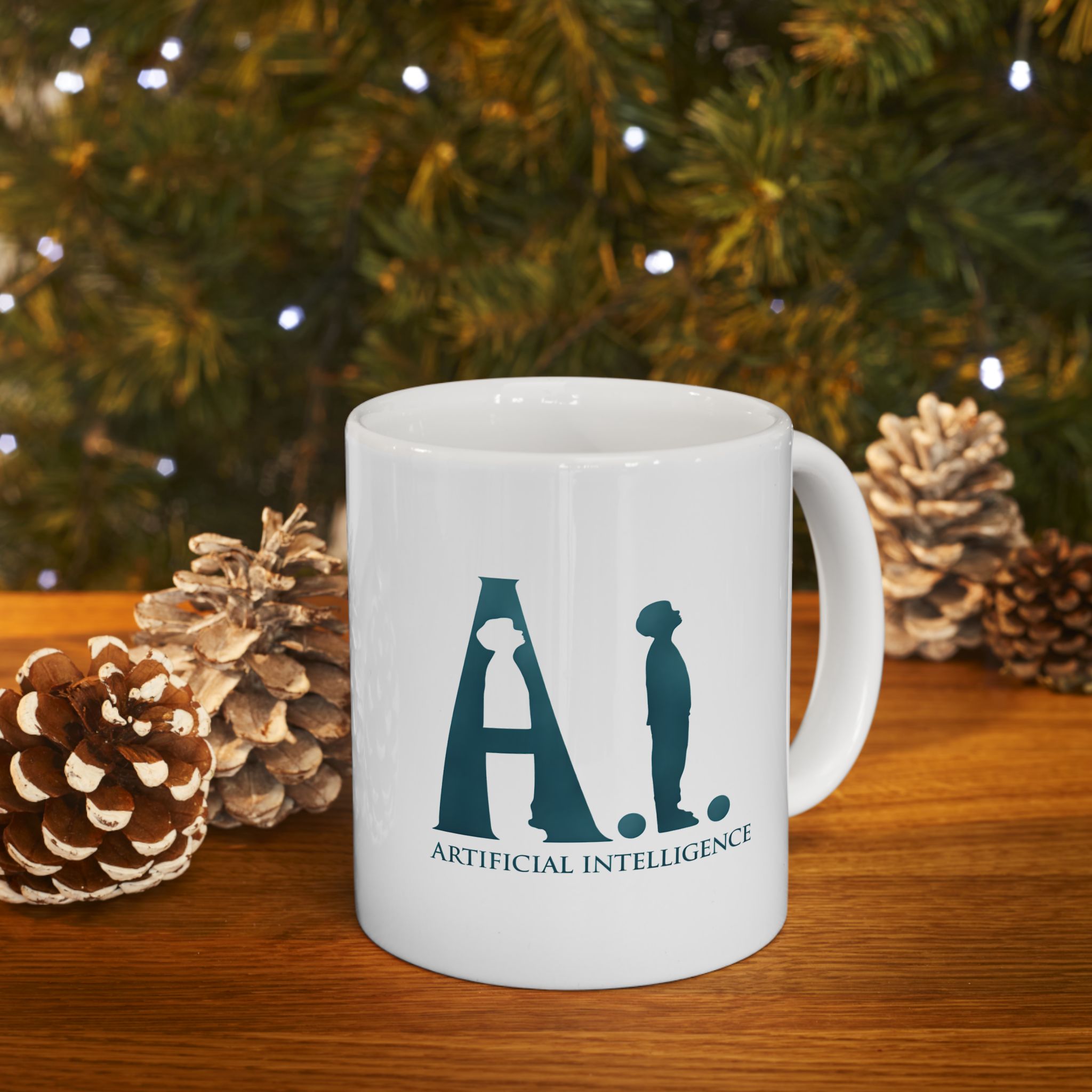 Artificial Intelligence AI Human Silhouette — Dark Minimal Tech Coffee Mug 11oz & 15oz - Image 8