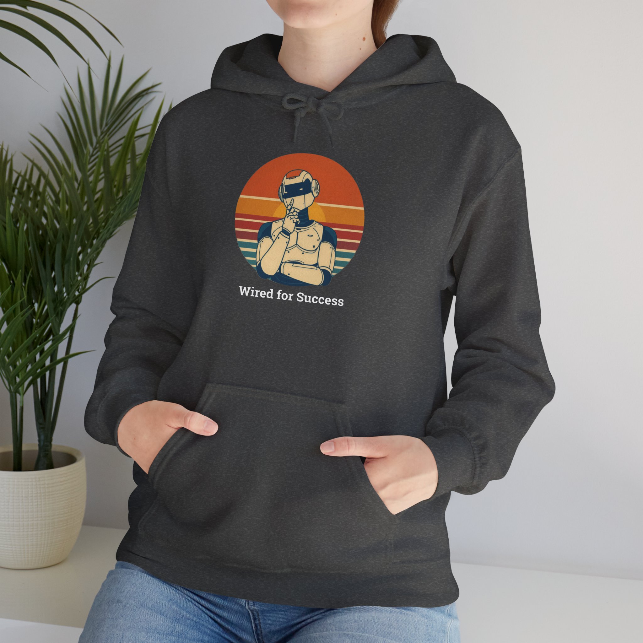 Wired for Success Retro Robot AI Hoodie Tech Gift Hooded Sweatshirt - Image 39