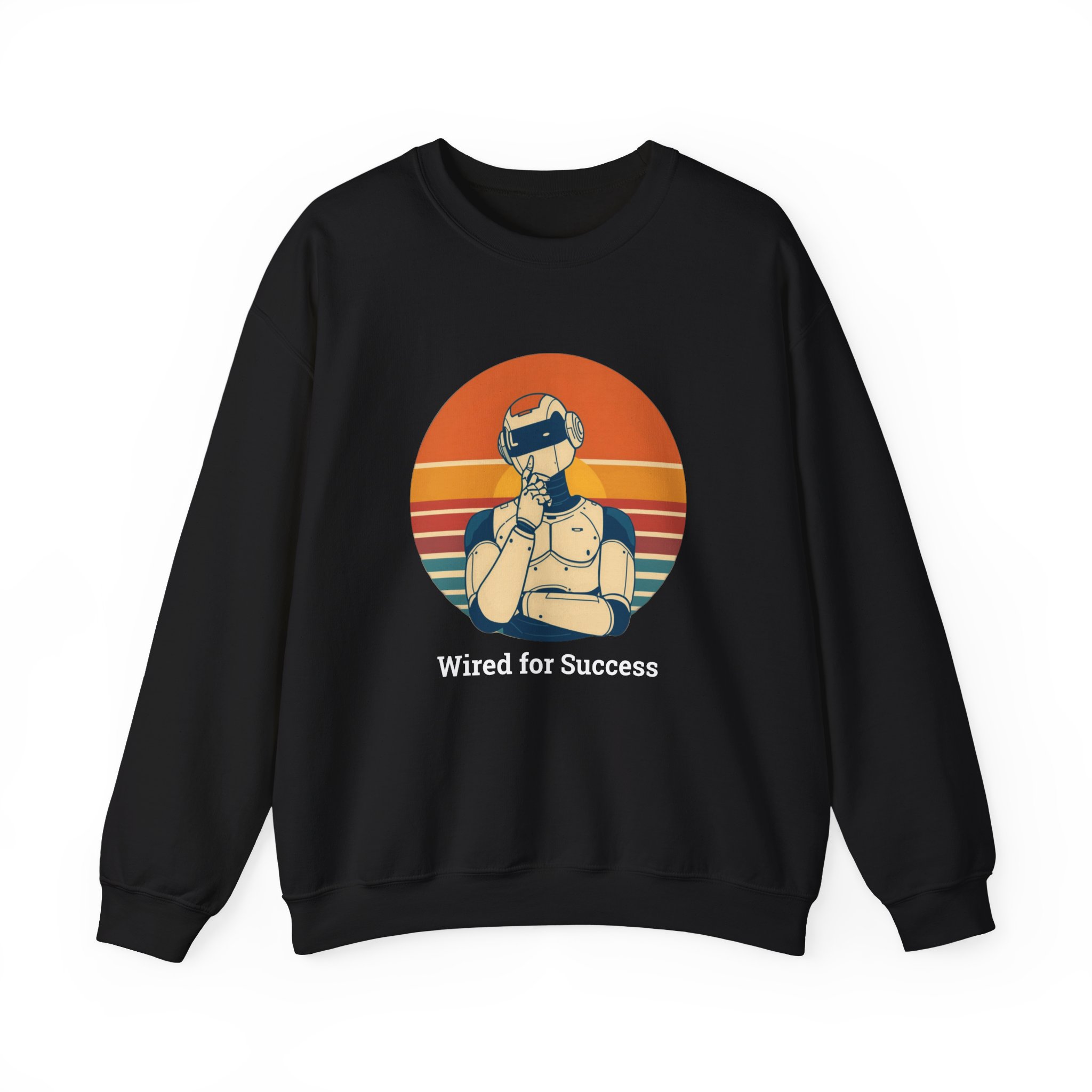 Wired for Success Retro Robot Thinker AI Tech Sweatshirt Gift - Image 13