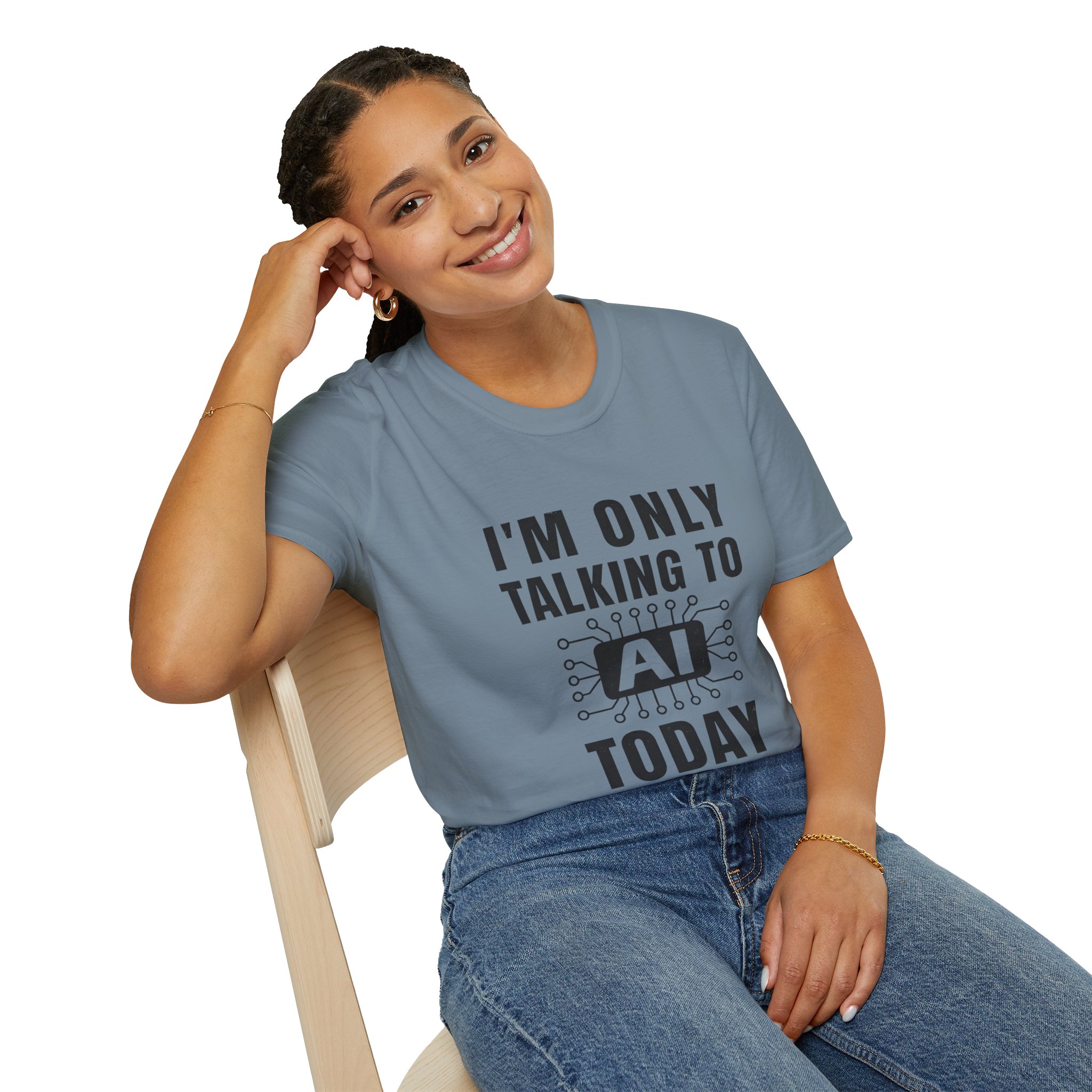 I'm Only Talking to AI Today Tee | Funny Introvert Tech Shirt - Image 114