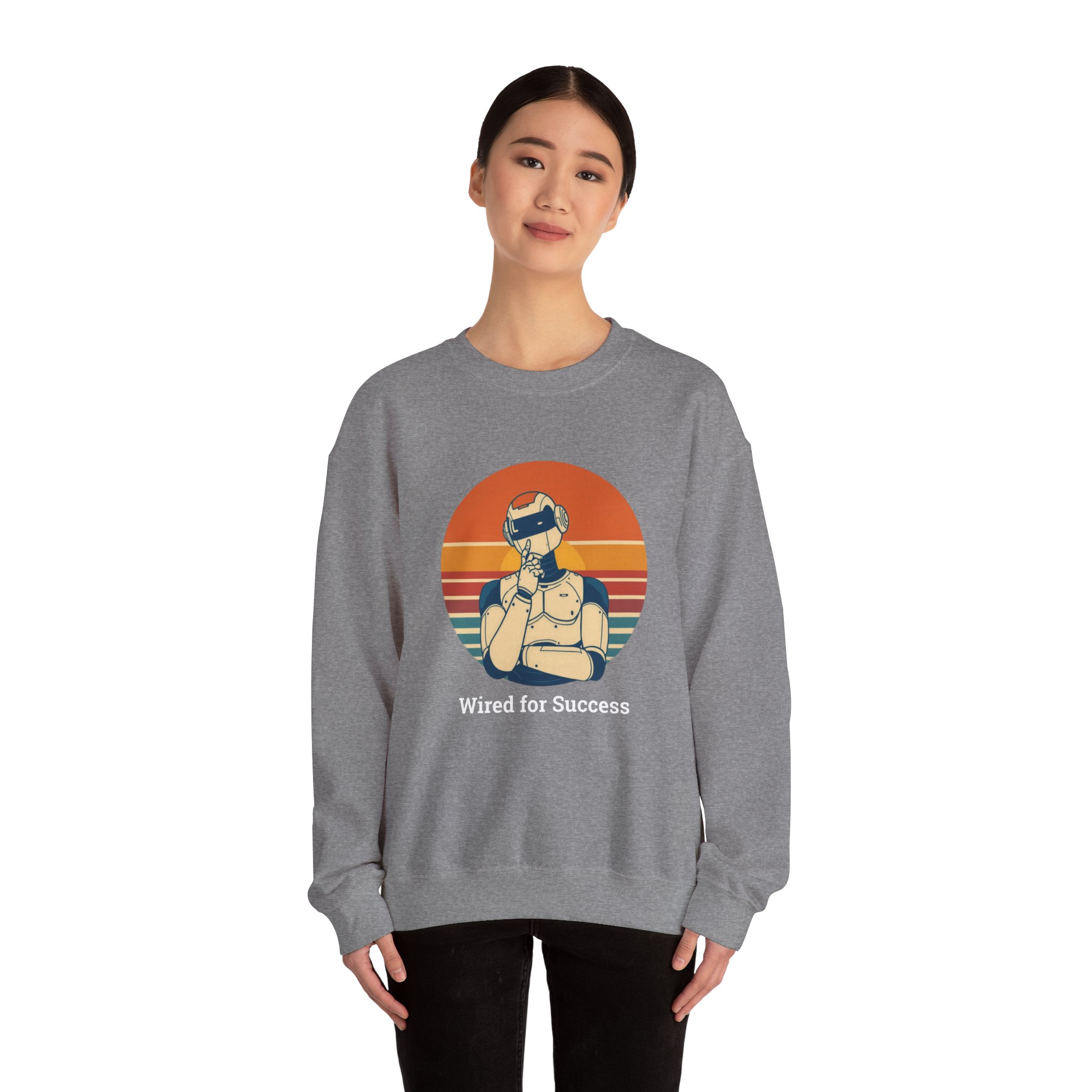 Wired for Success Retro Robot Thinker AI Tech Sweatshirt Gift - Image 33