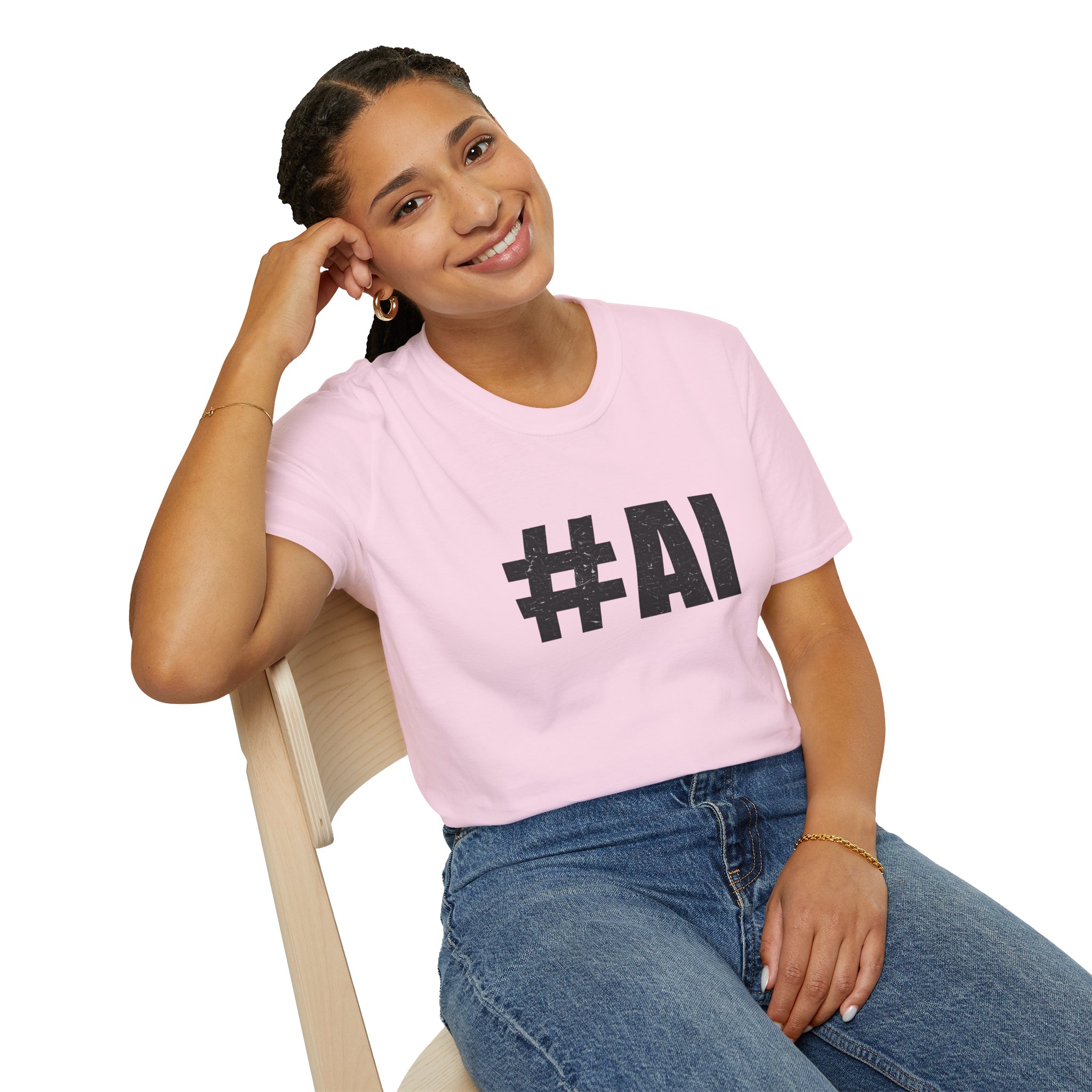 #AI Distressed Dark Minimalist Artificial Intelligence Graphic T-Shirt - Image 151